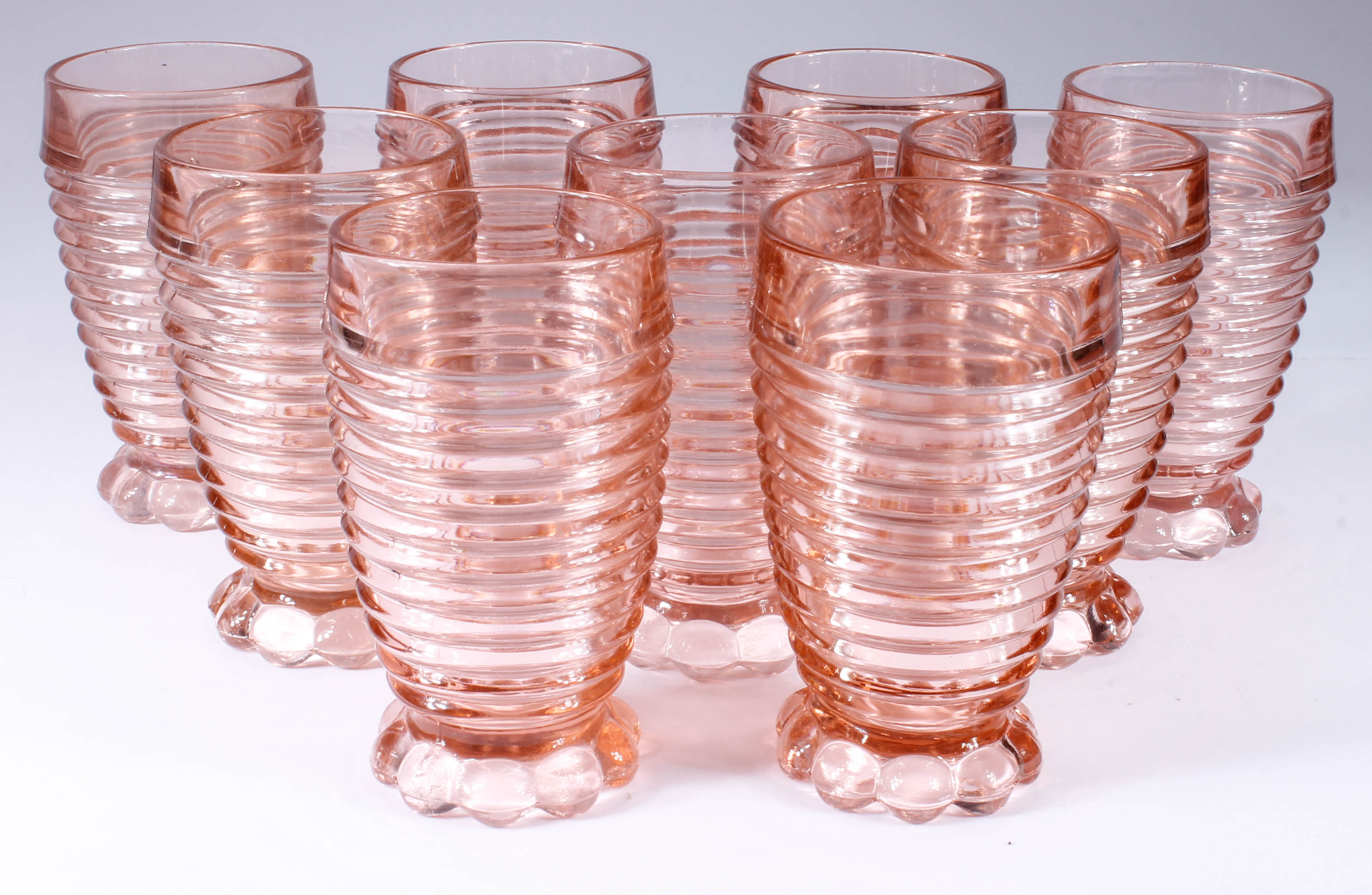 Manhattan Pink Ringed Depression Glass