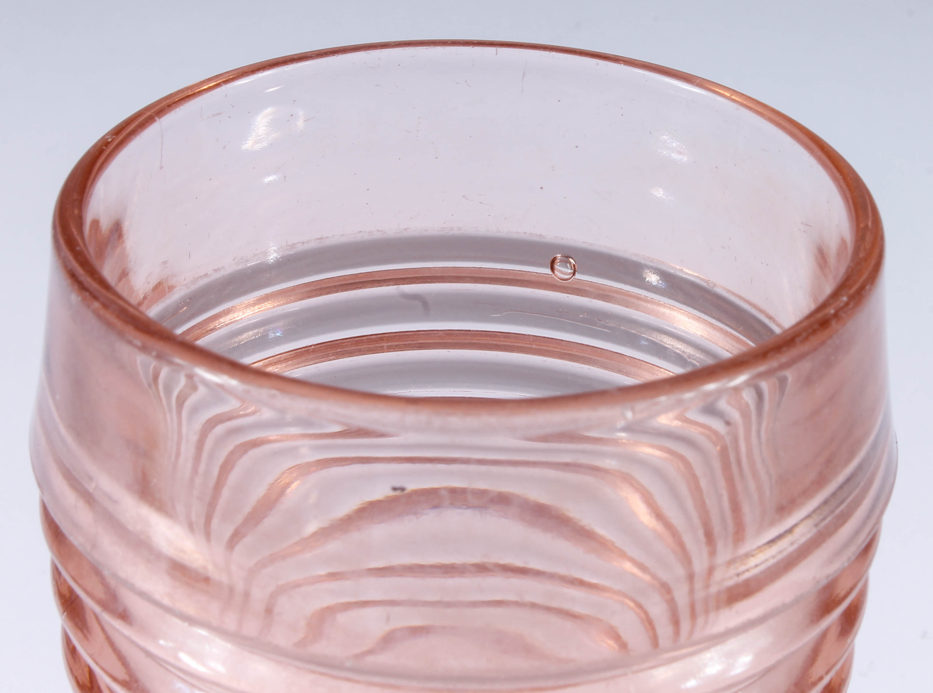 Manhattan Pink Ringed Depression Glass