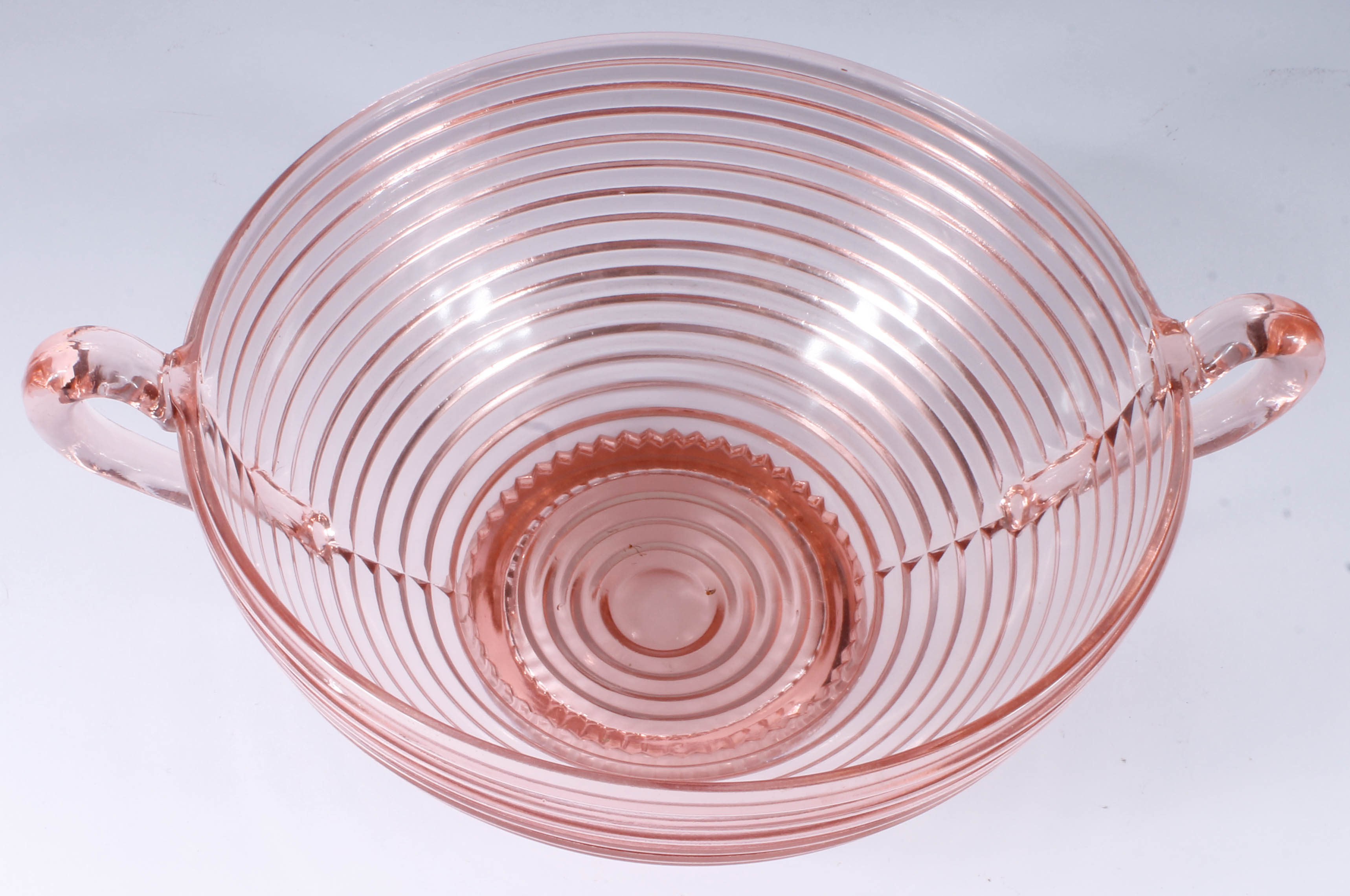 Manhattan Pink Ringed Depression Glass