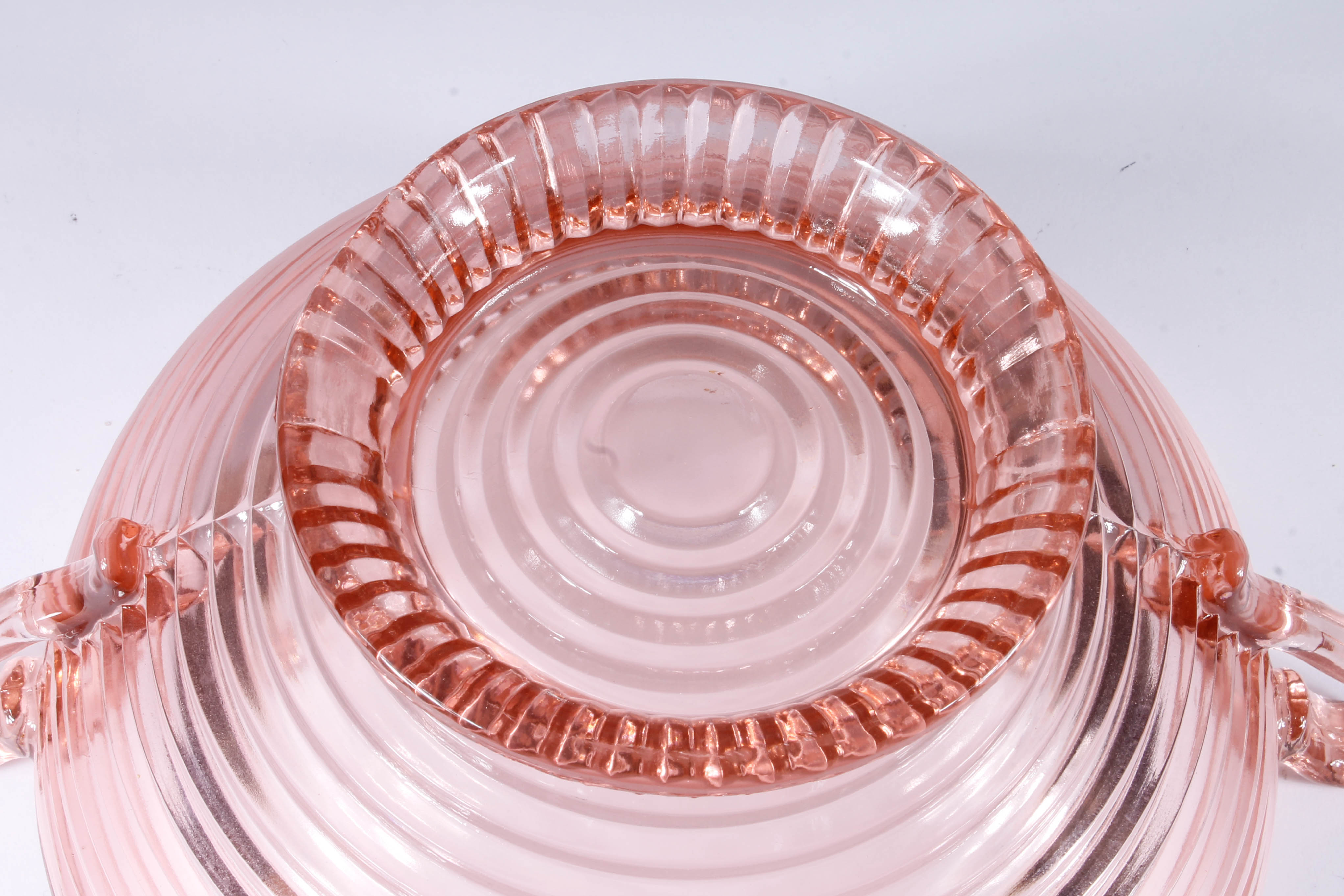 Manhattan Pink Ringed Depression Glass