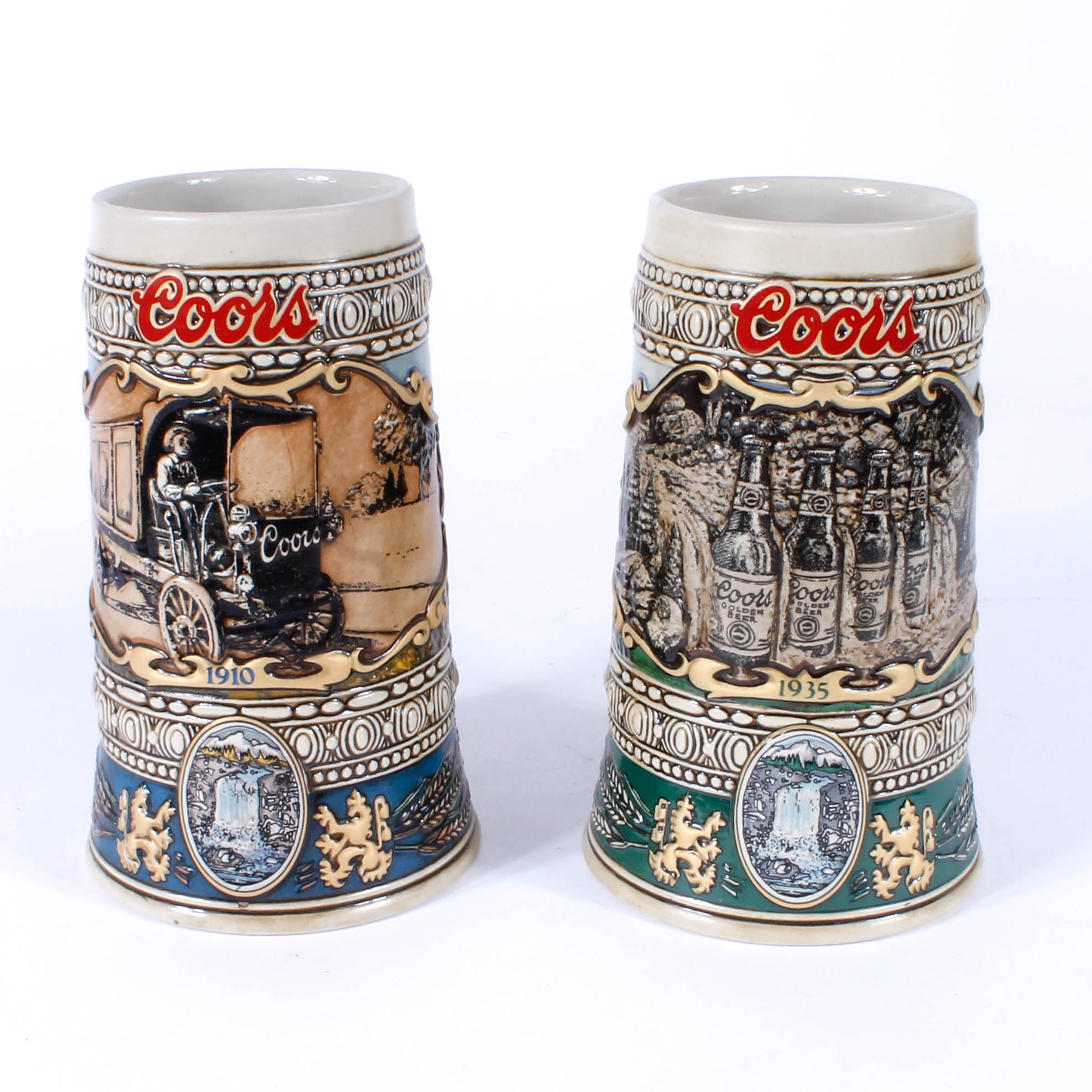 Pair of Coors Novelty Steins