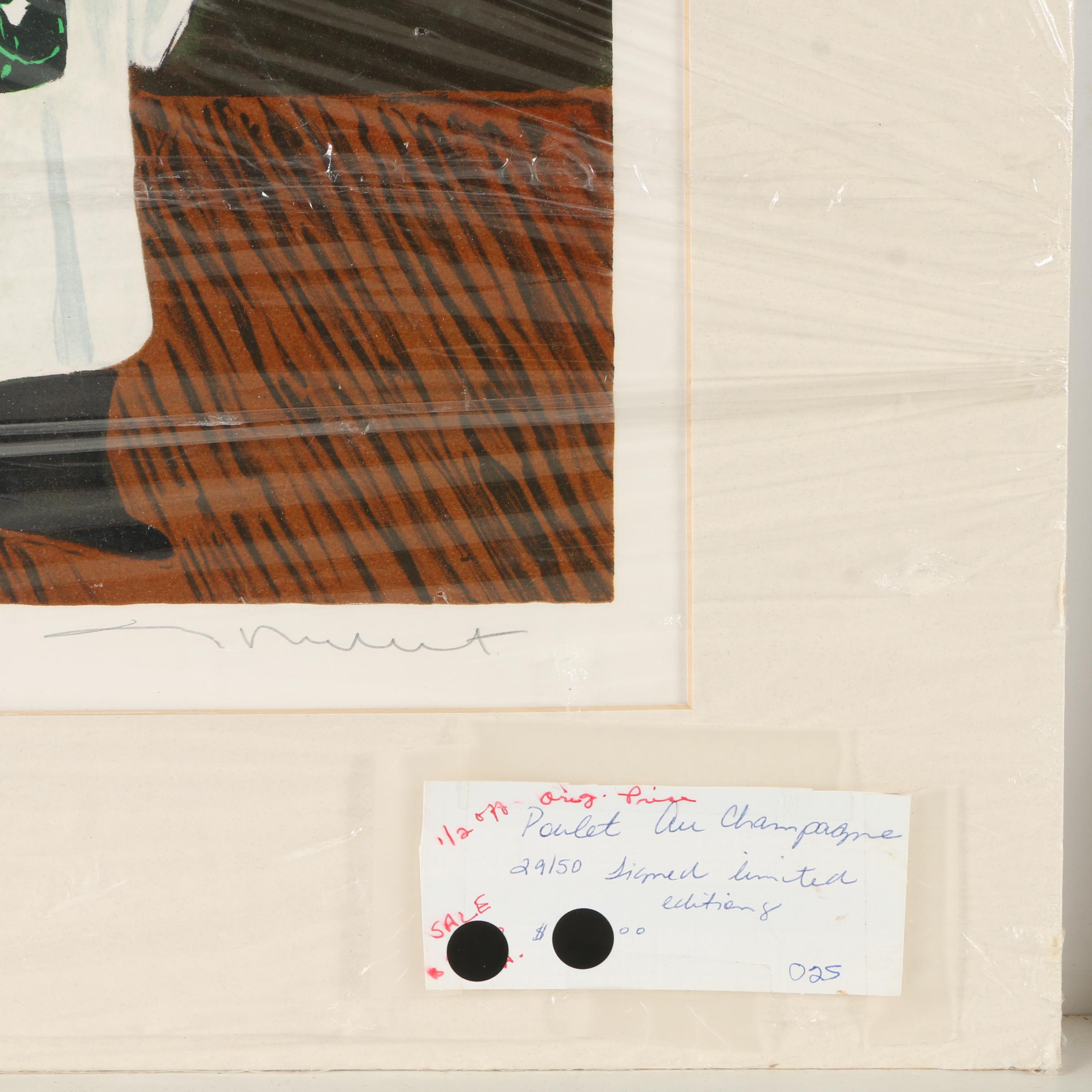 Guy Buffet Limited Edition Serigraph Prints featuring "Monsieur Victor"