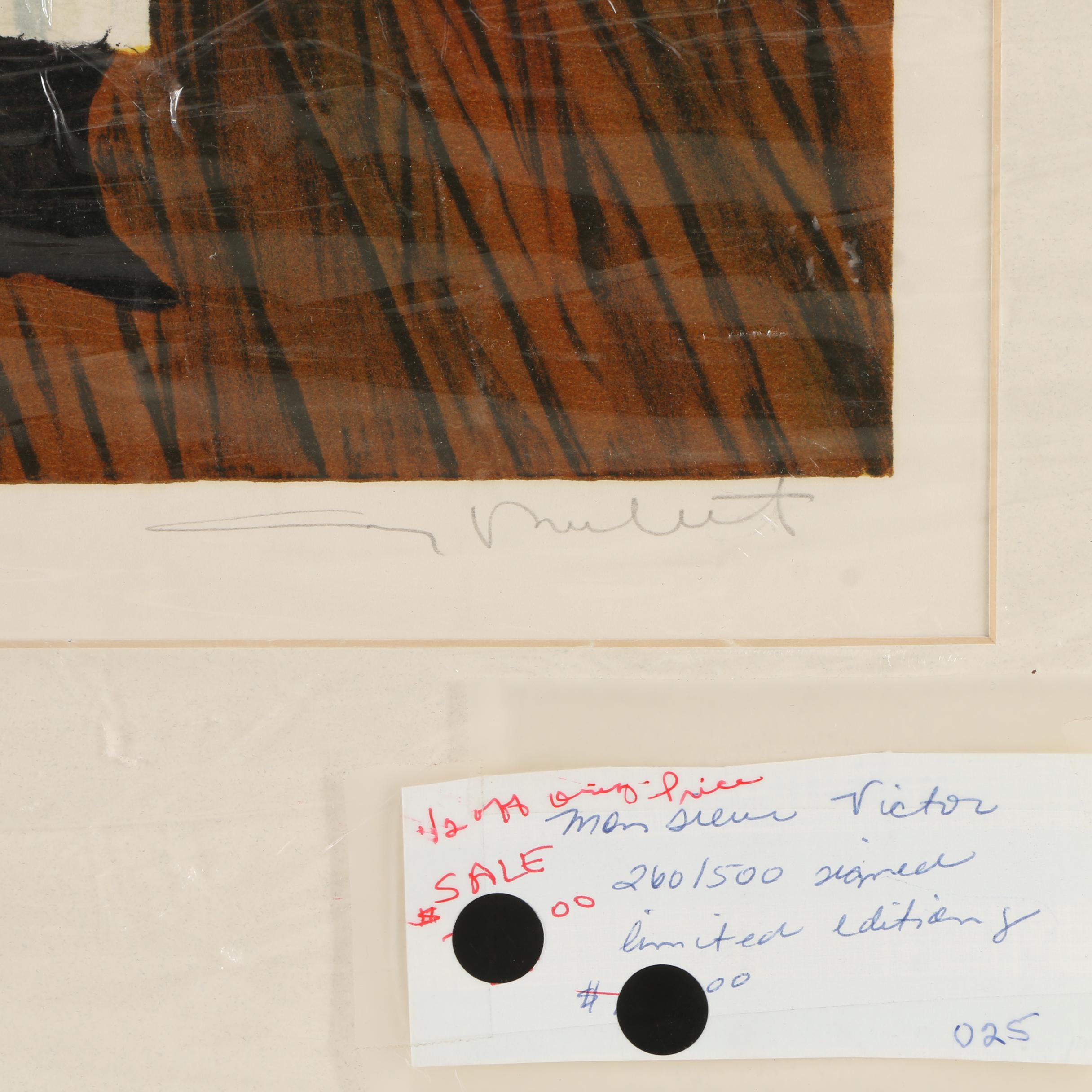 Guy Buffet Limited Edition Serigraph Prints featuring "Monsieur Victor"