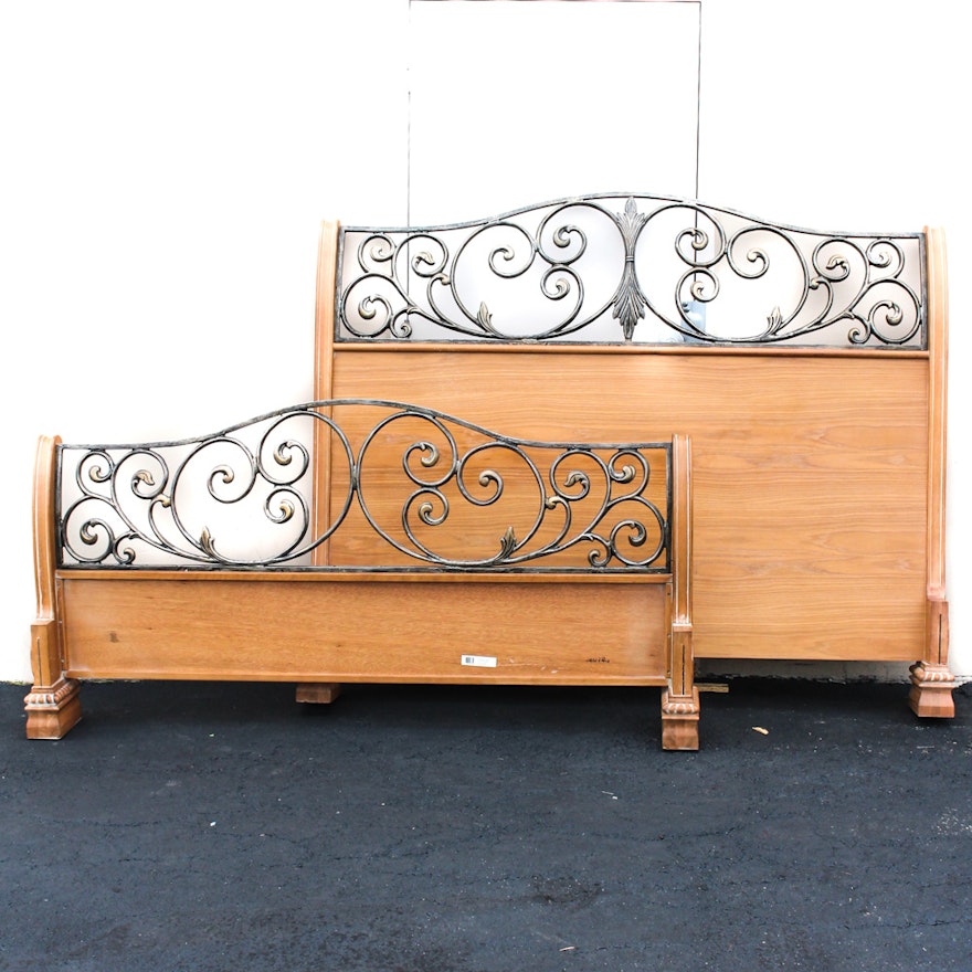 Provincial Style King Size Sleigh Bed Frame by Lexington Furniture