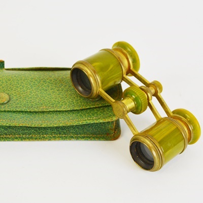 Vintage Marbled Green Opera Glasses