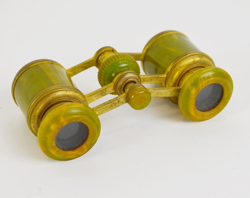 Vintage Marbled Green Opera Glasses
