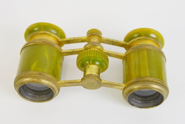 Vintage Marbled Green Opera Glasses