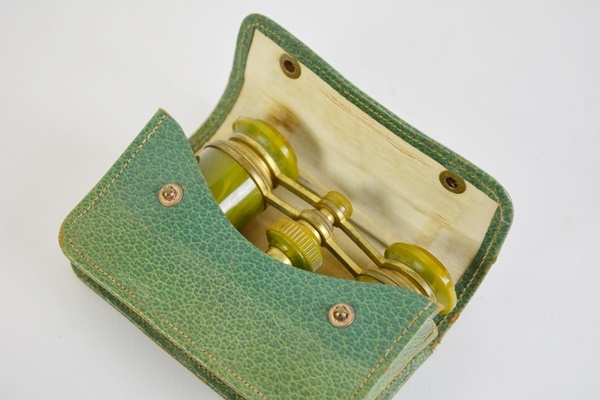 Vintage Marbled Green Opera Glasses