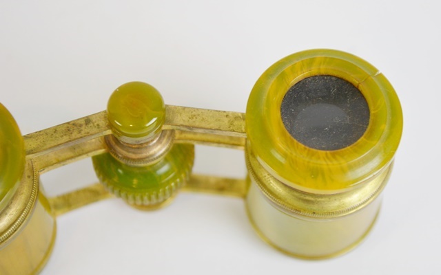 Vintage Marbled Green Opera Glasses