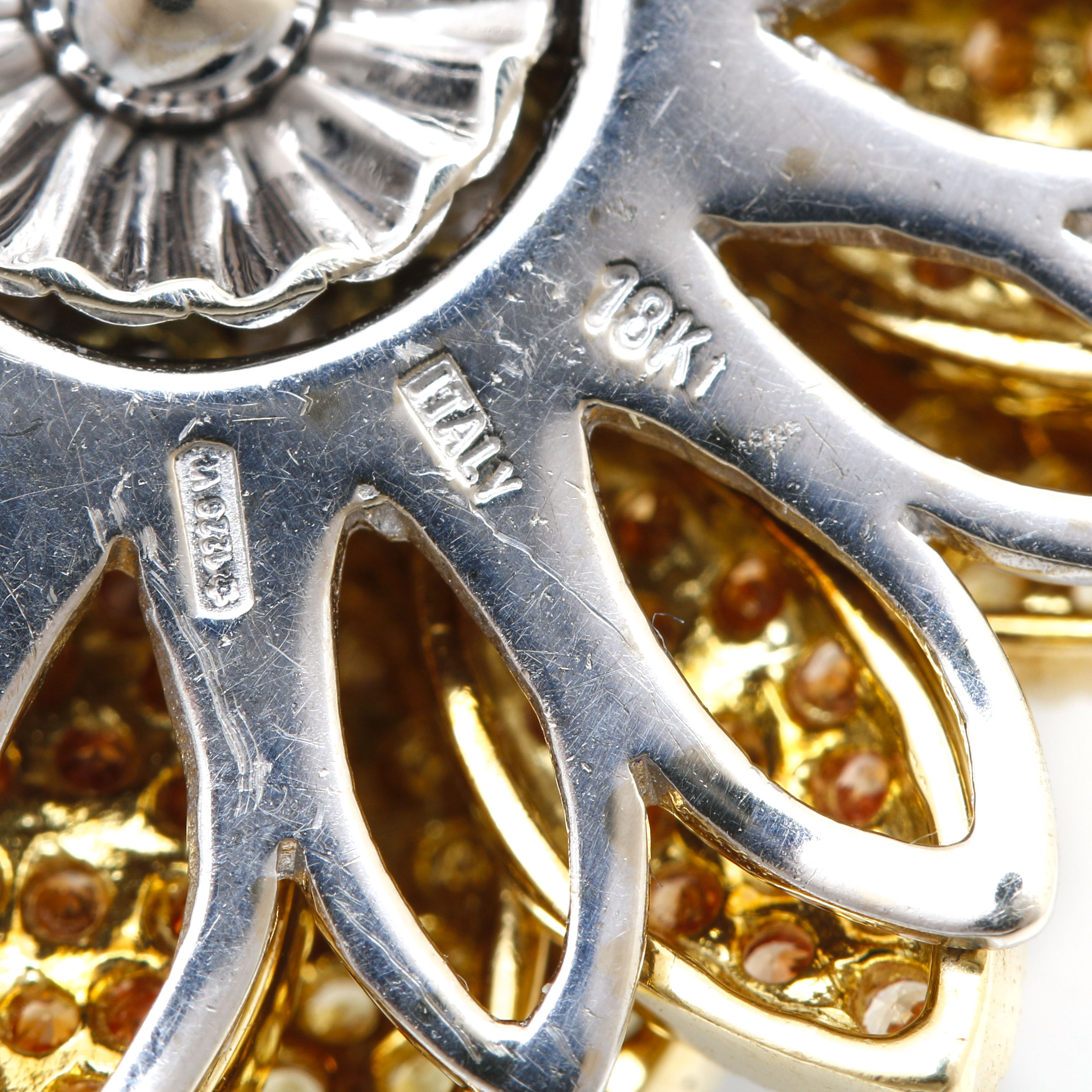 Roberto Coin 18K Yellow Gold Multi Gemstone and Diamond Flower Pendant