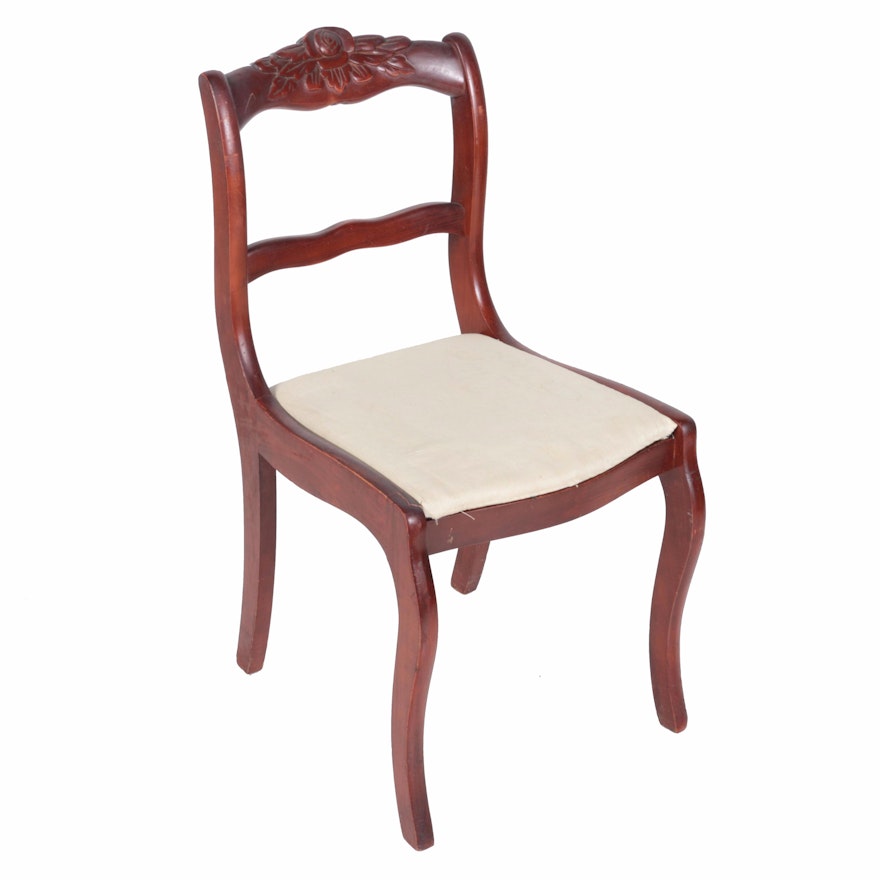 Vintage Rose-Back Mahogany Side Chair