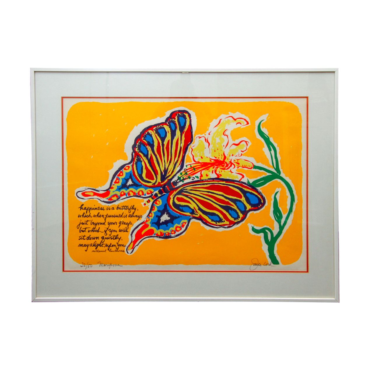 Jack Lord Limited Edition Serigraph "Mariposa" and Autographed Photo