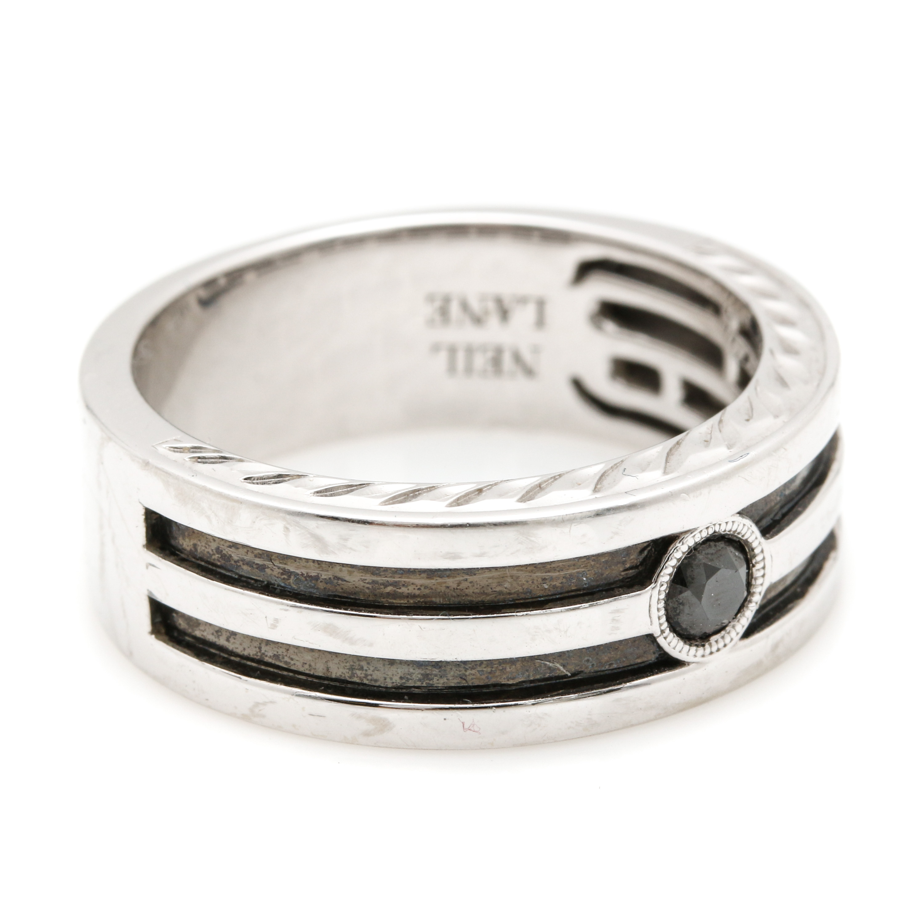 Neil Lane 14K White Gold and Black Diamond Ring