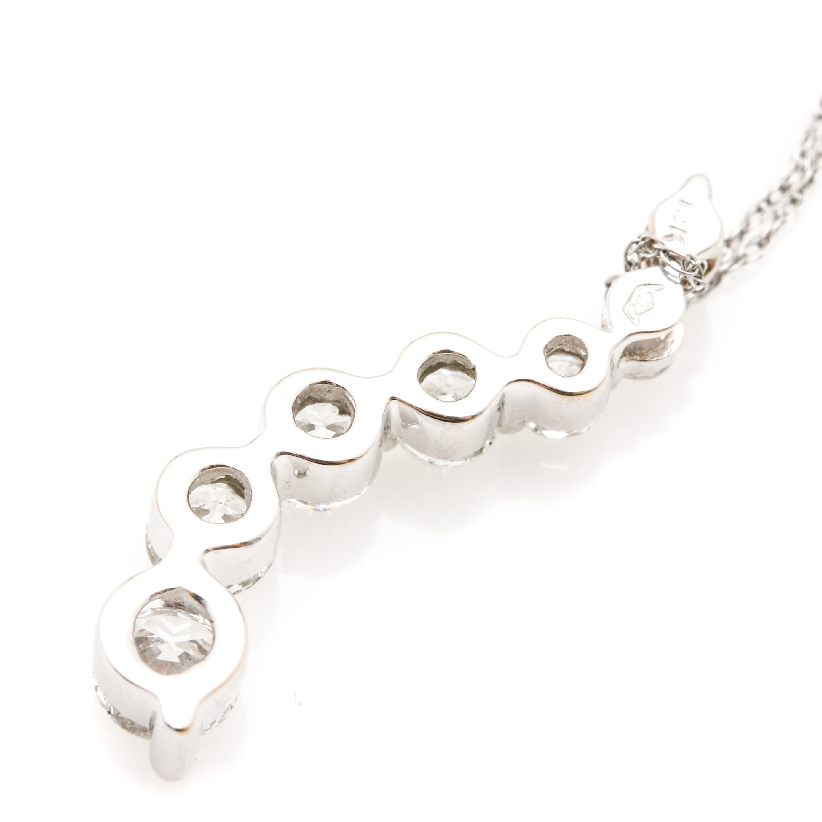 18K and 14K White Gold 1.00 CTW Diamond Pendant Necklace