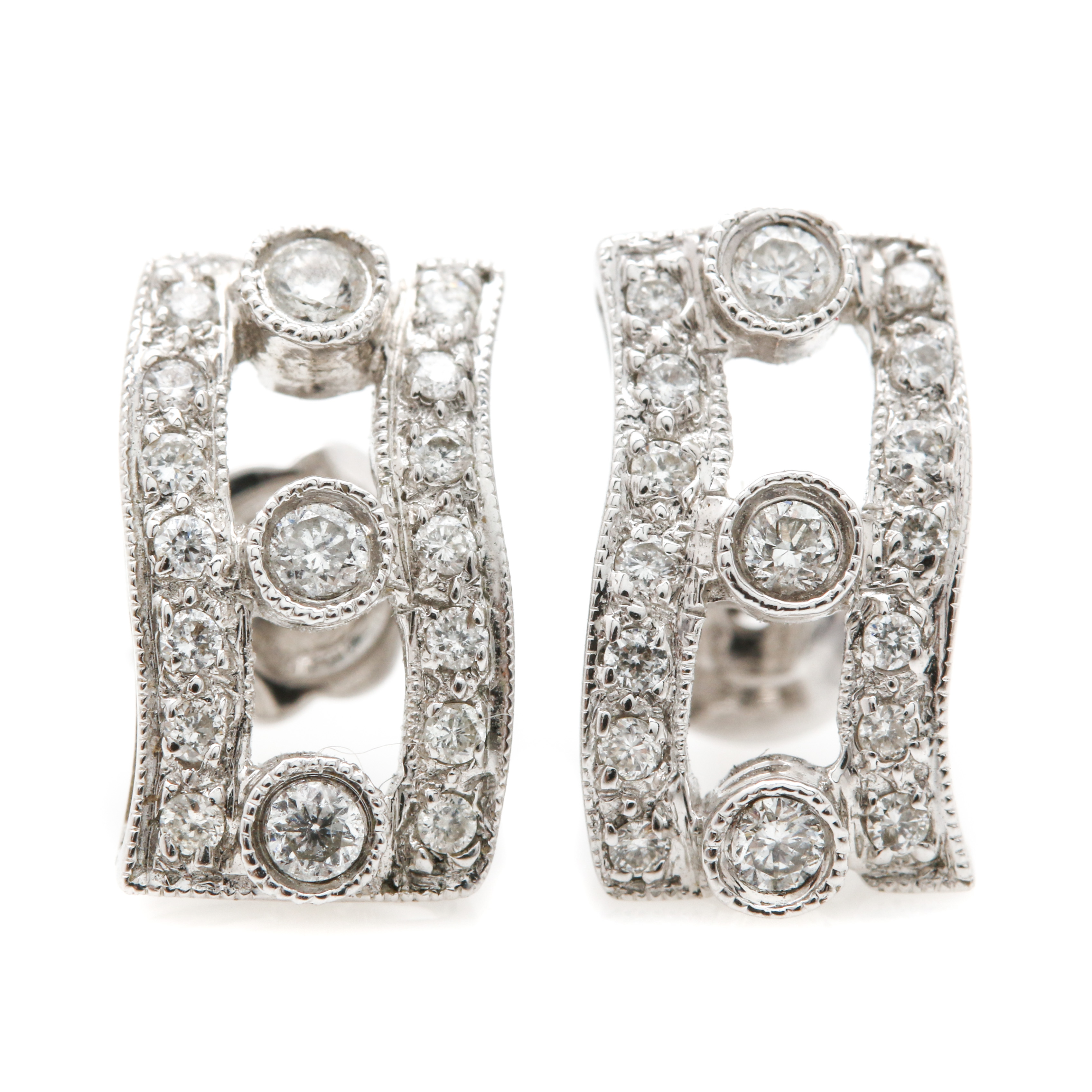 18K White Gold Diamond Earrings
