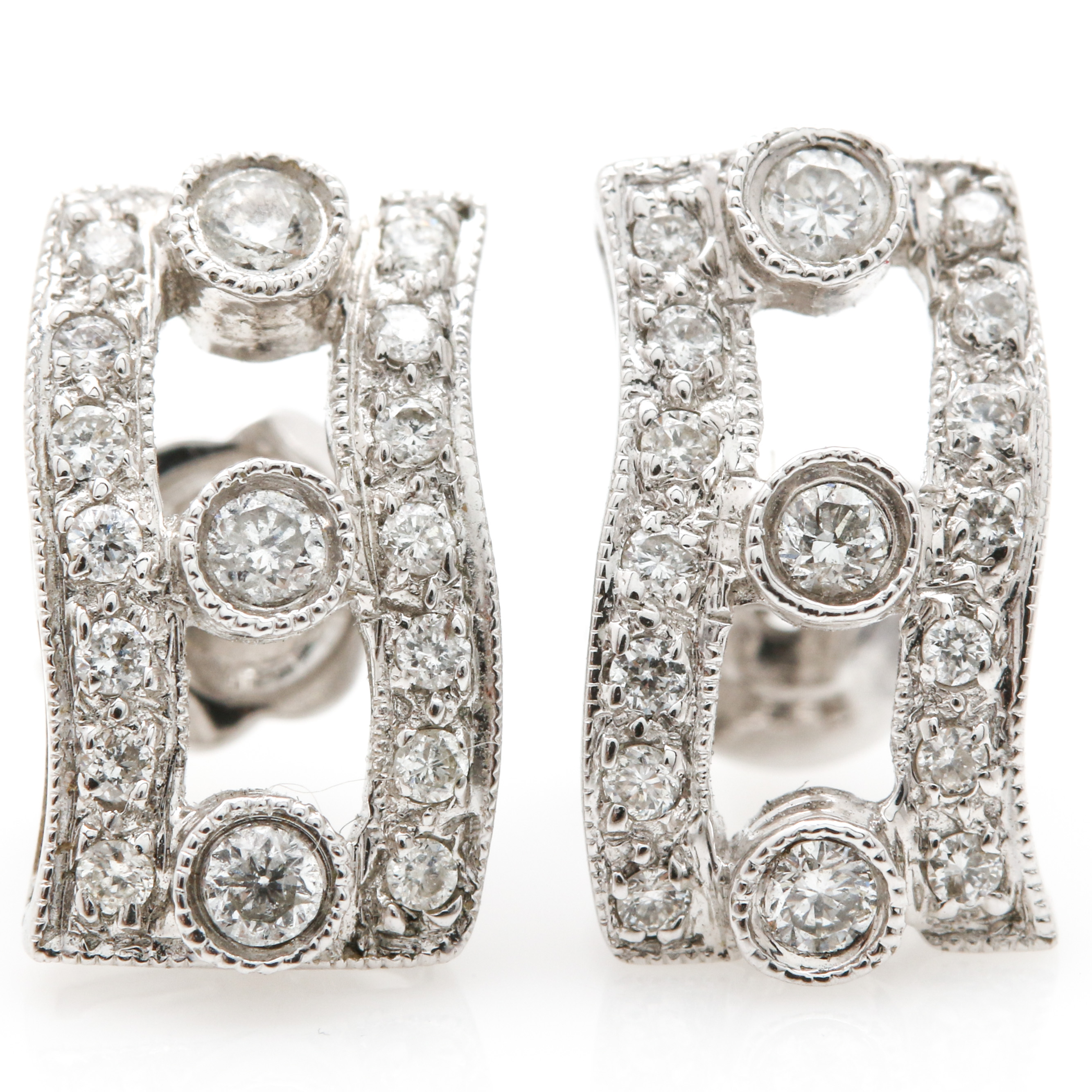 18K White Gold Diamond Earrings