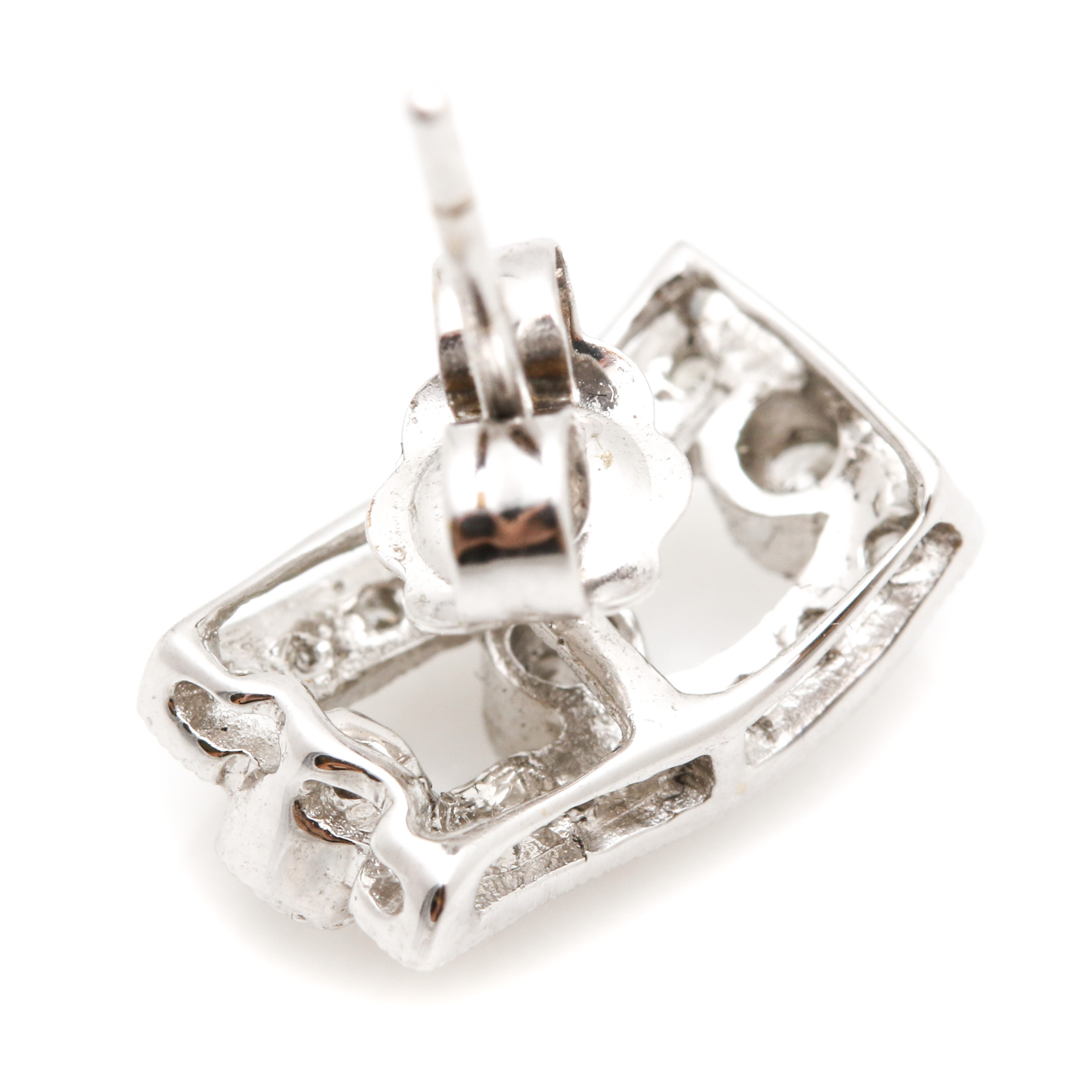 18K White Gold Diamond Earrings