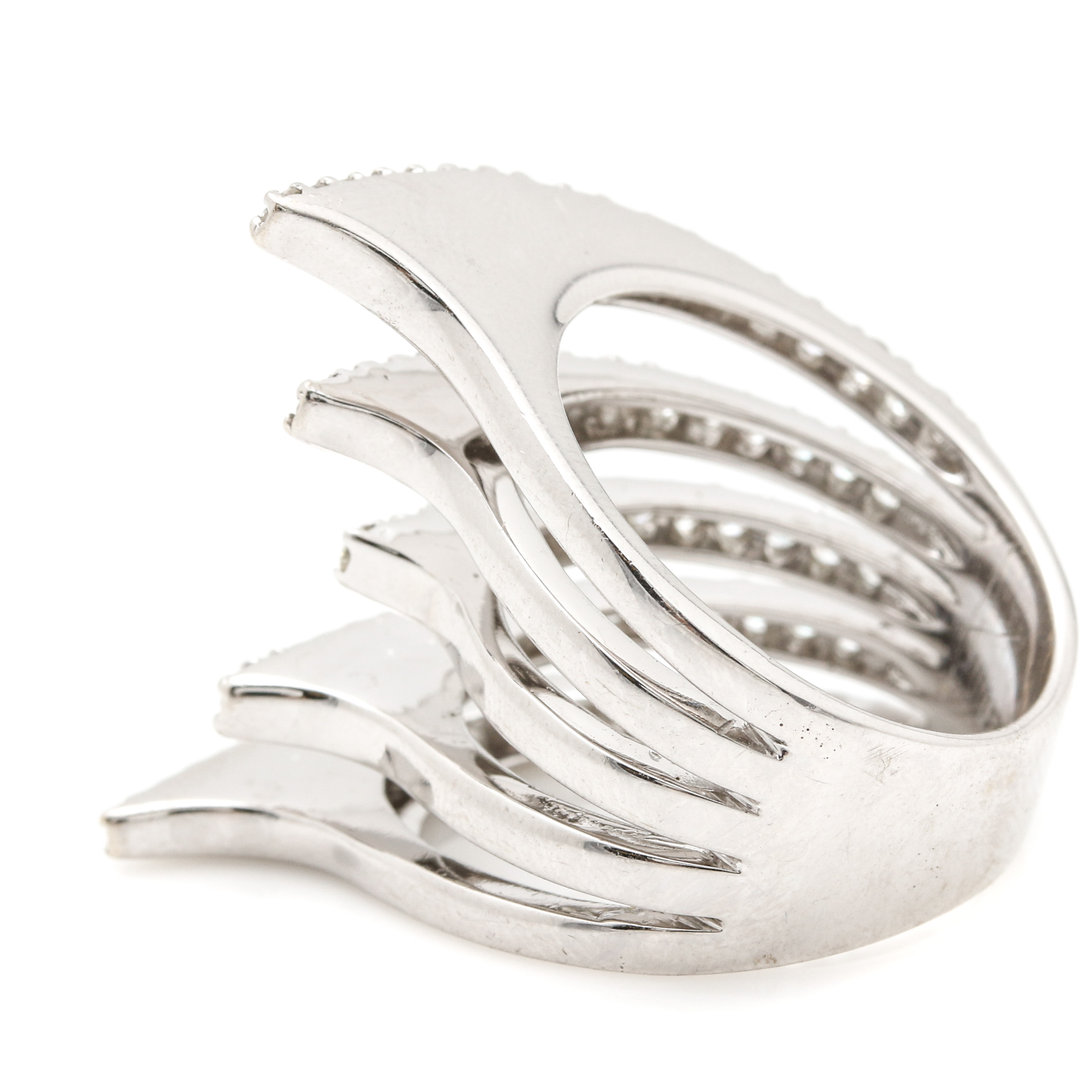 18K White Gold 1.26 CTW Diamond High Low Ring