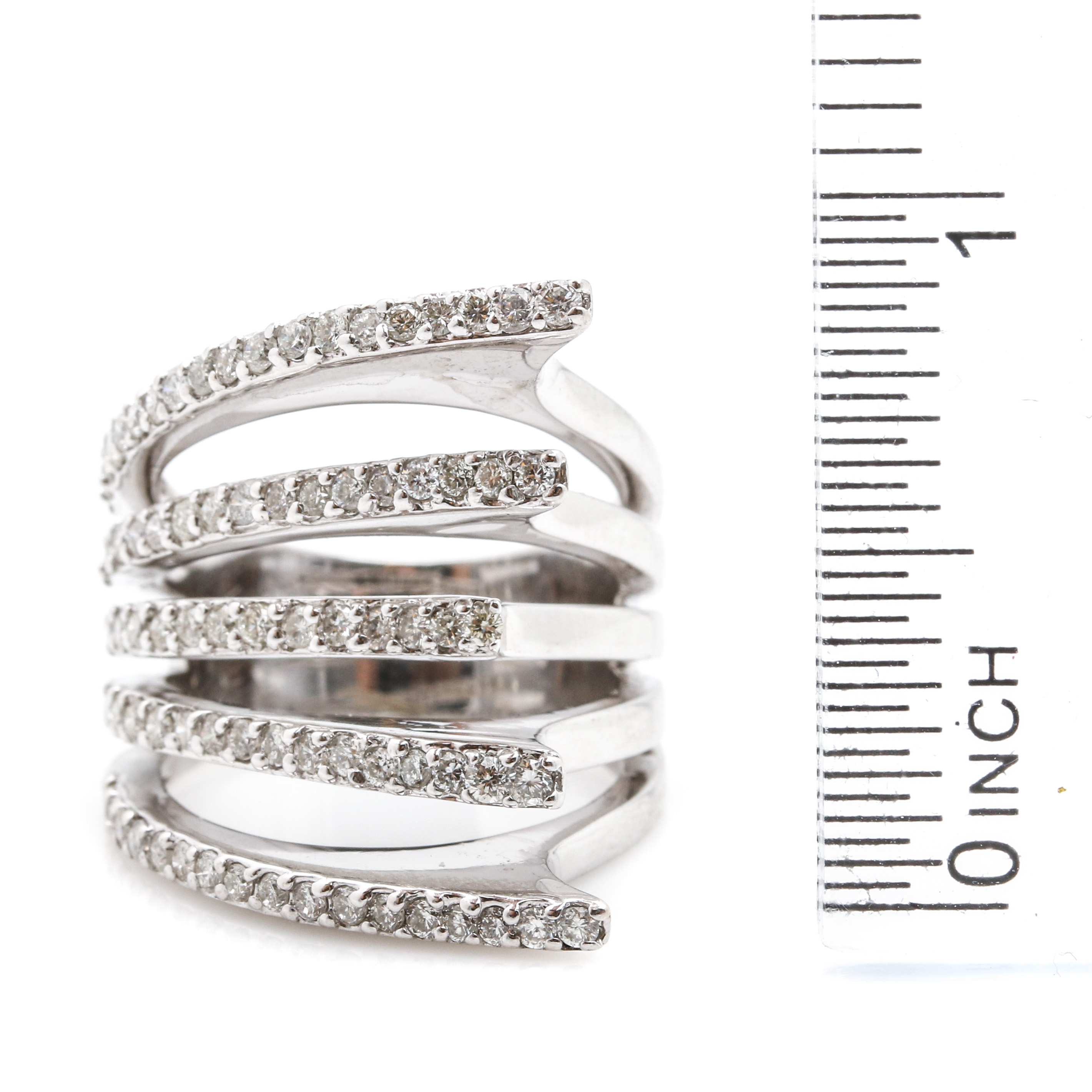 18K White Gold 1.26 CTW Diamond High Low Ring