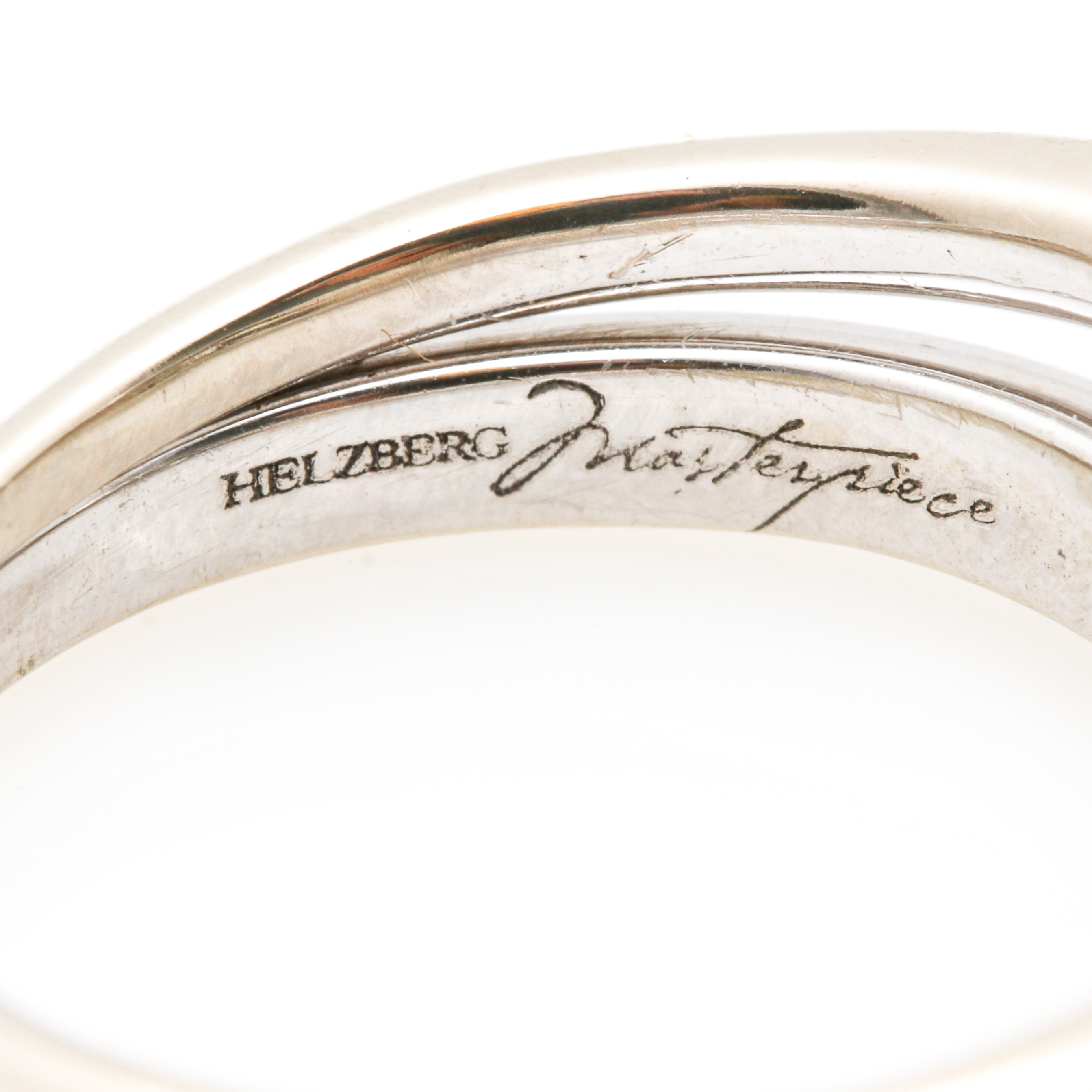 18K White Gold Diamond Helzberg Engagement Ring with 14K Diamond Band