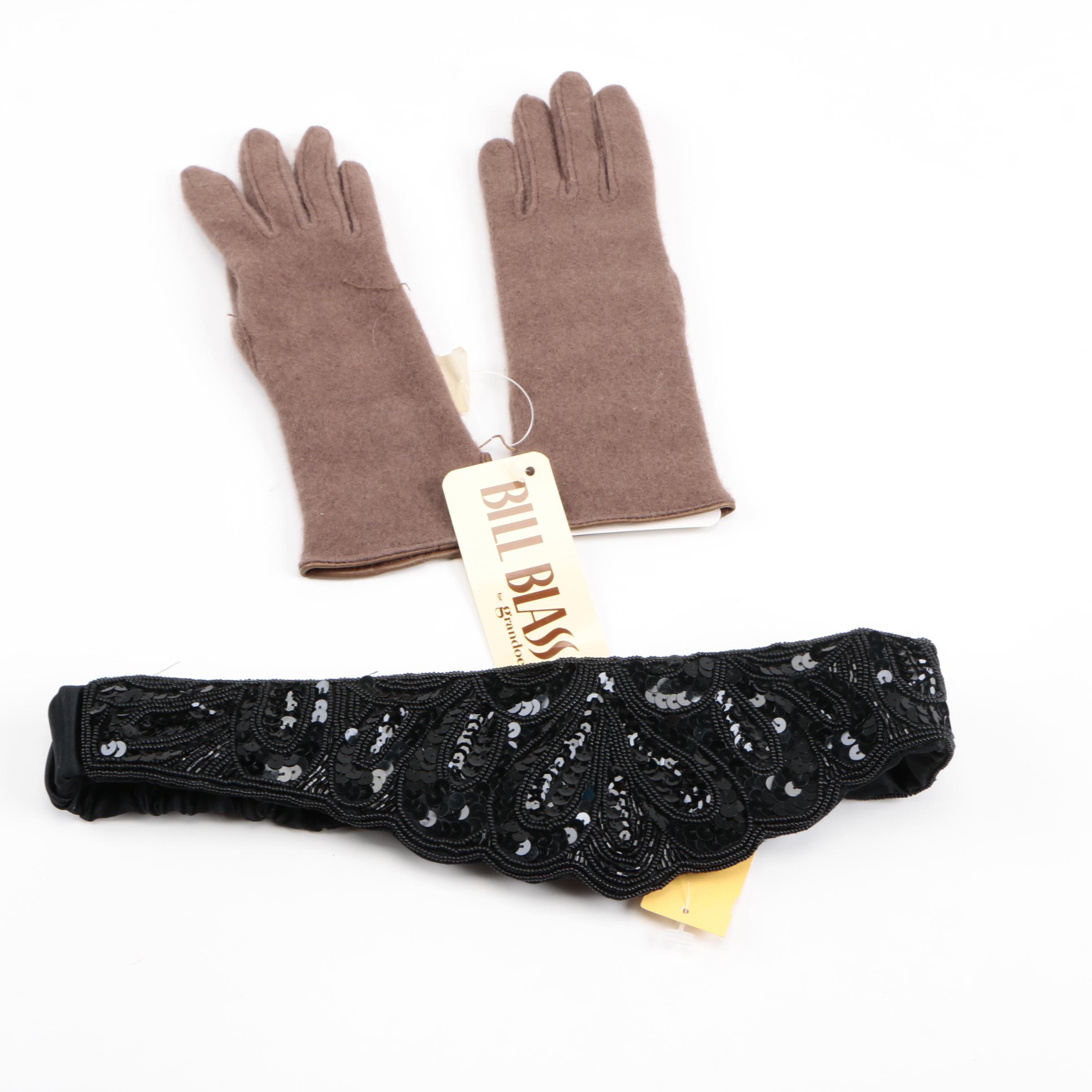 Magid Vintage Beaded Belt and Bill Blass Gloves