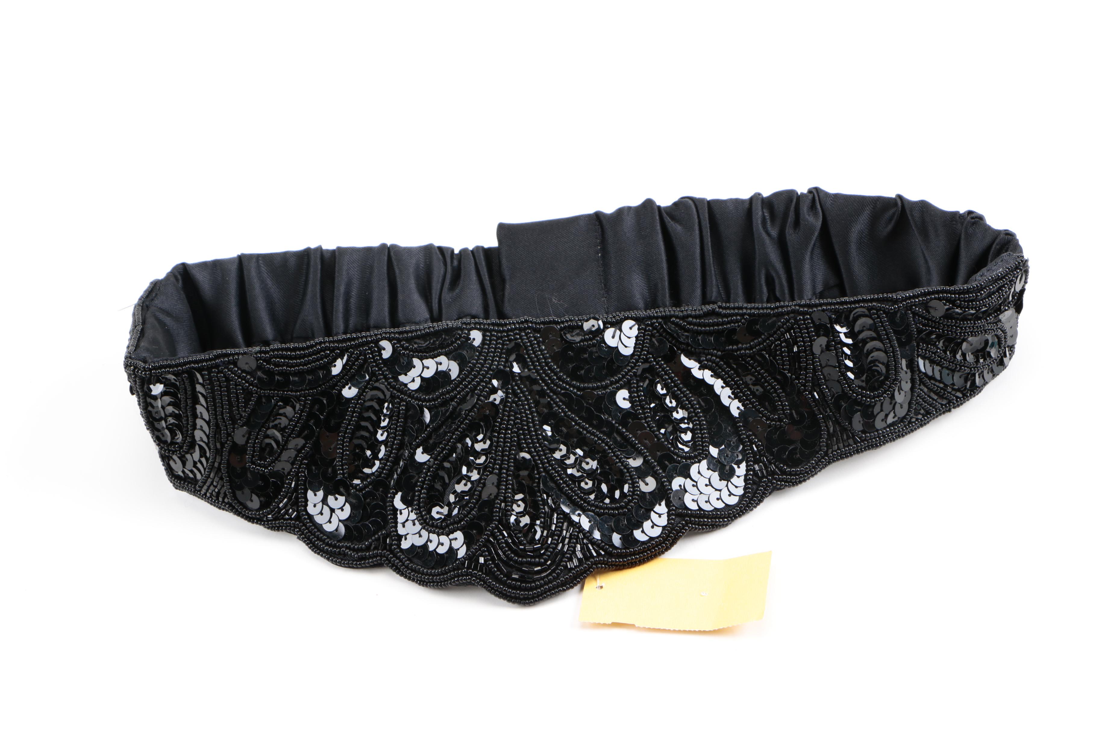 Magid Vintage Beaded Belt and Bill Blass Gloves