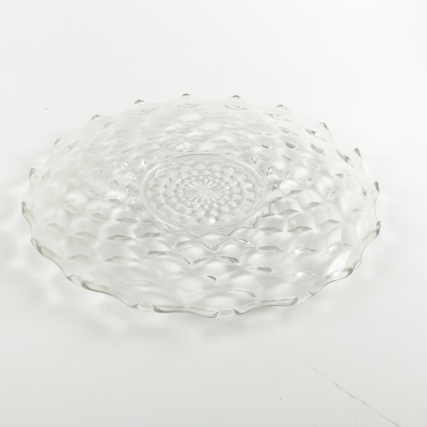 Clear Depression Glass Serving Platter