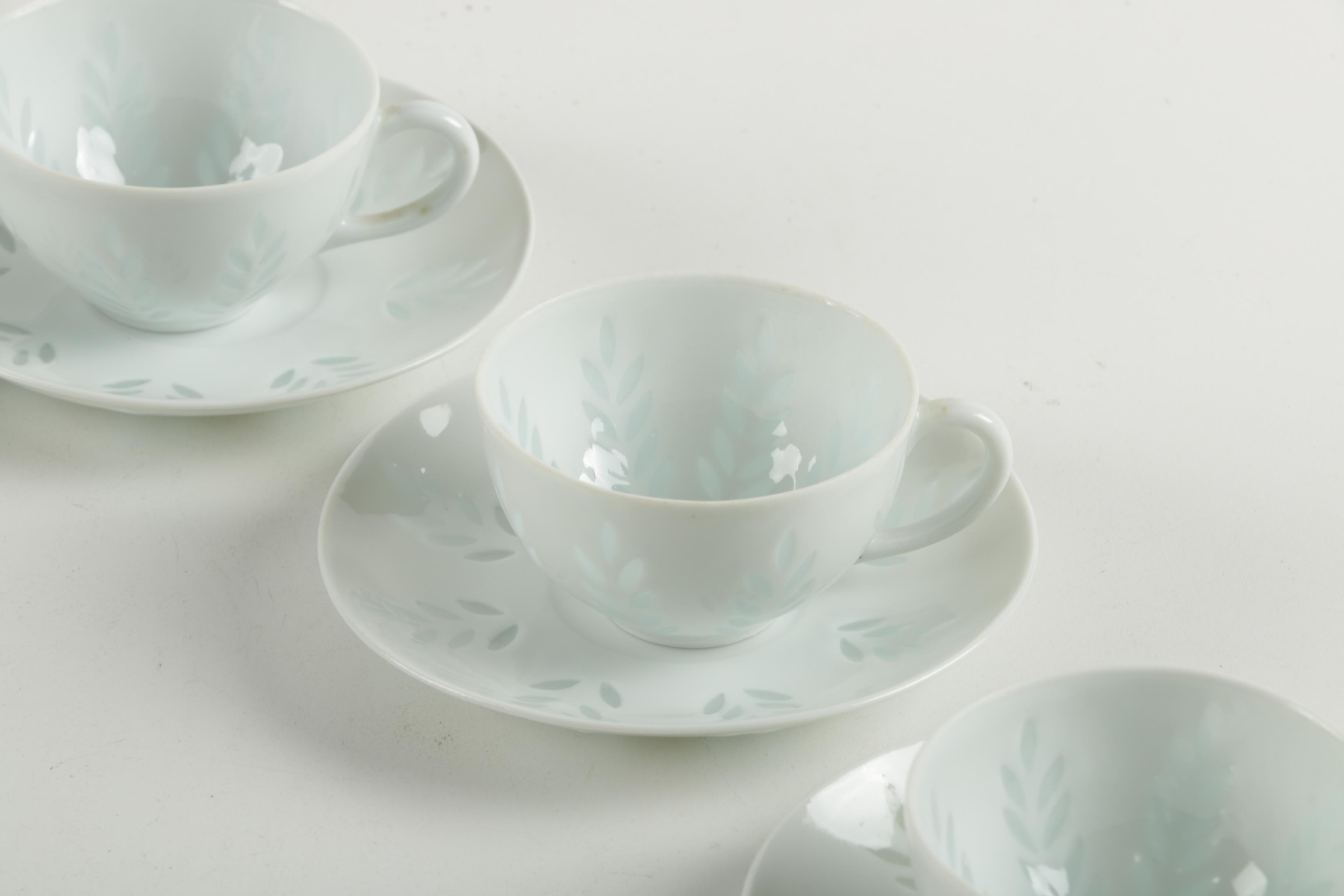 Arabia of Finland Porcelain Teacups and Saucers