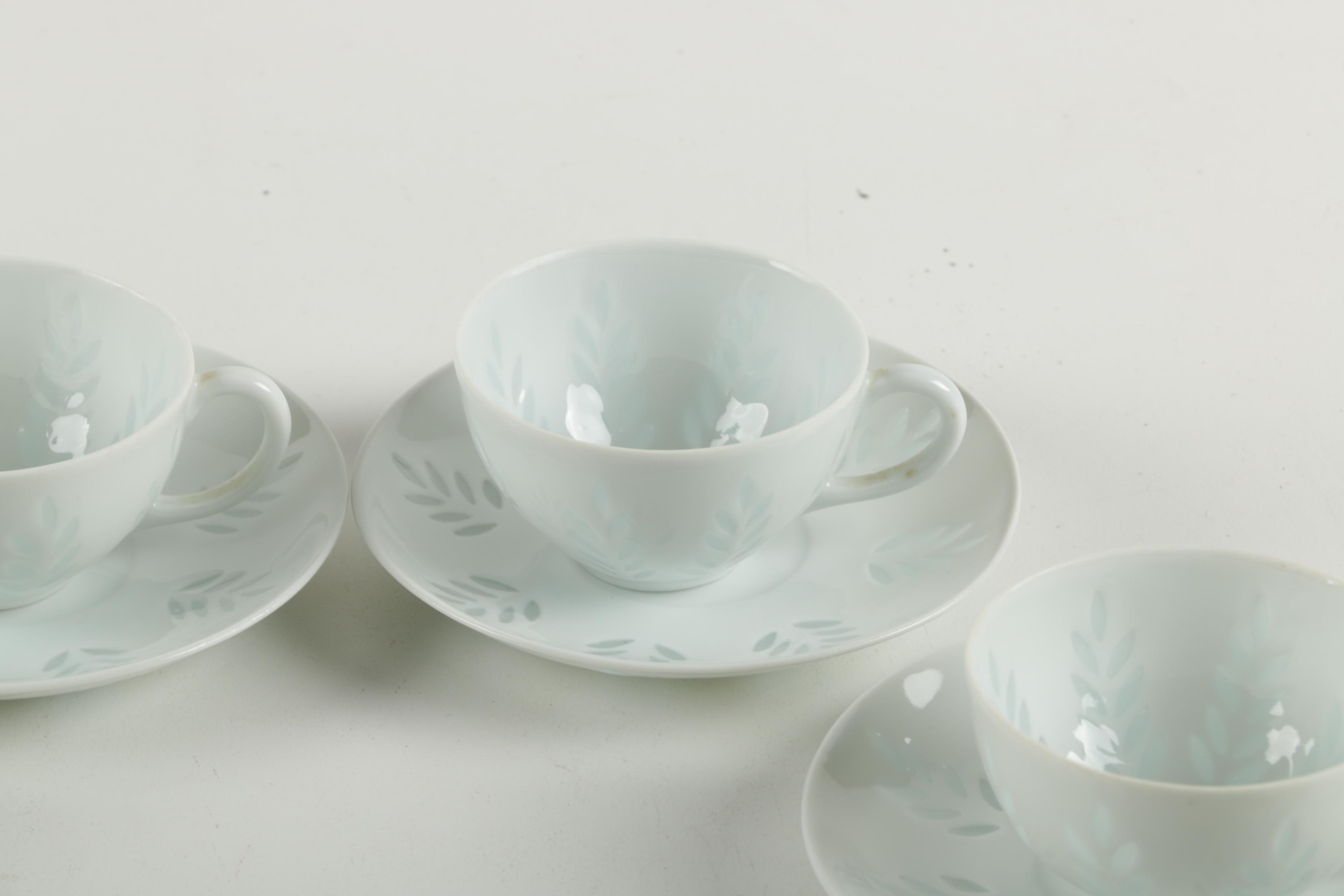 Arabia of Finland Porcelain Teacups and Saucers