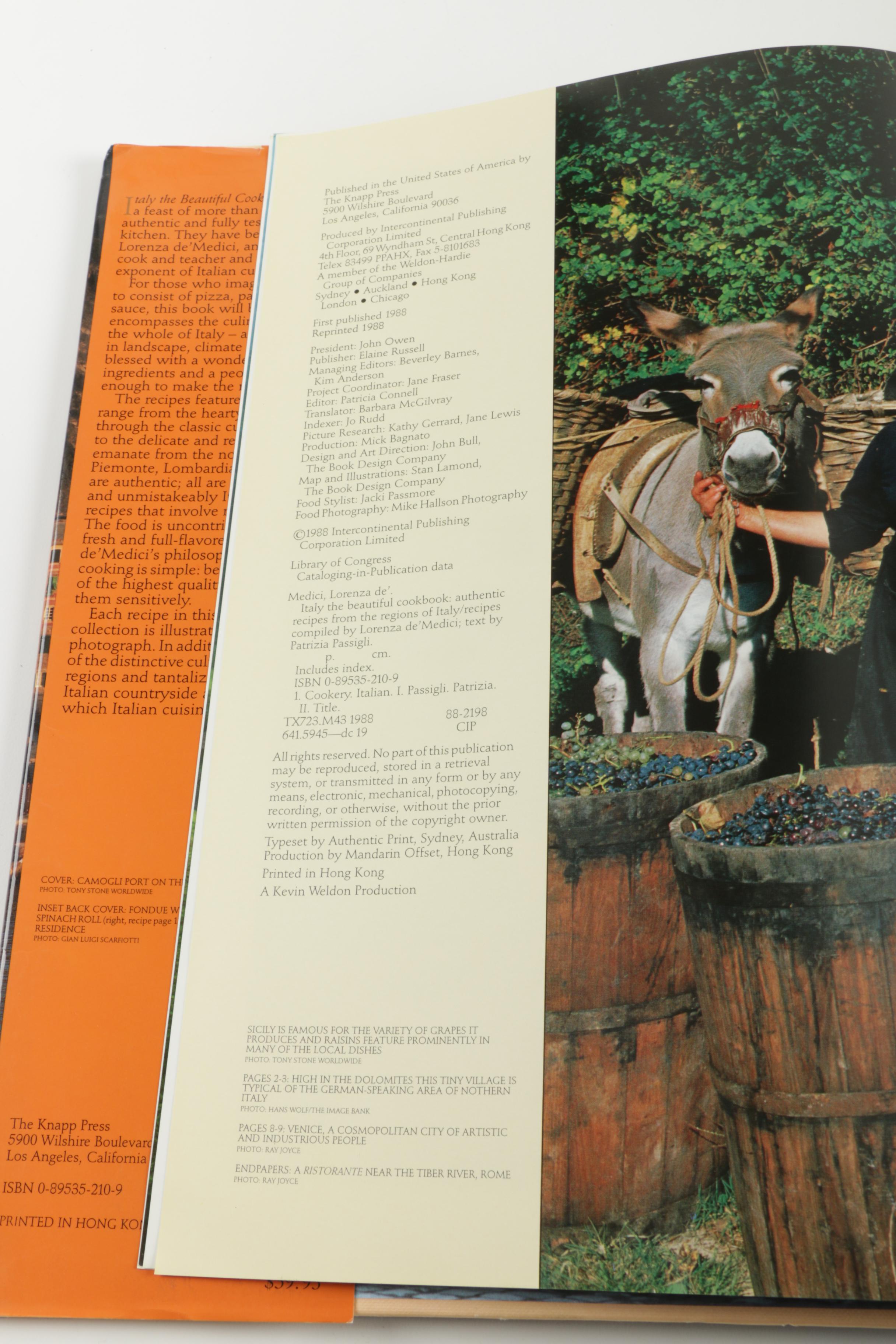 Cookbooks Including "Carolina Cooking" and "Italian Slow and Savory"