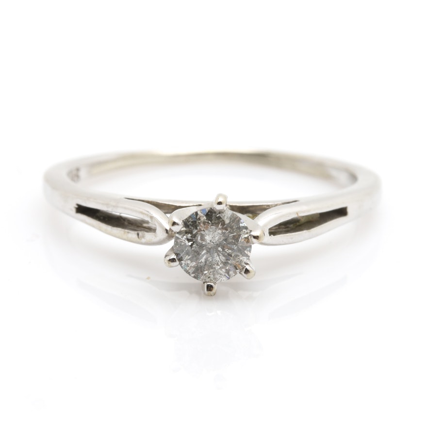 14K White Gold Diamond Ring