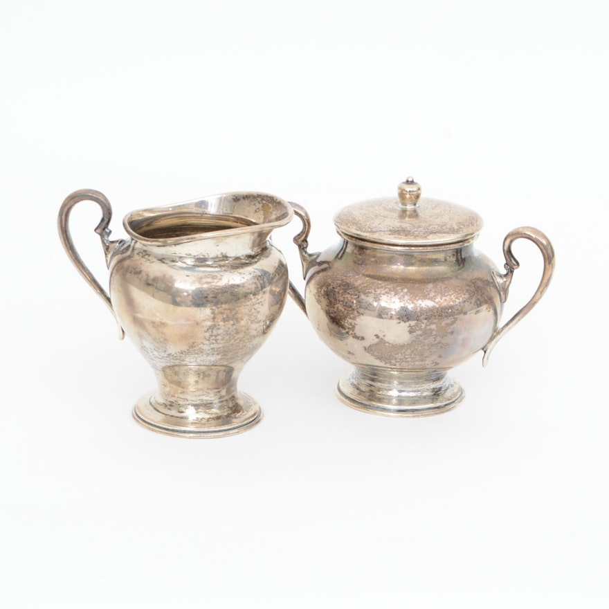 Mexico Weighted Sterling Creamer and Sugar Set