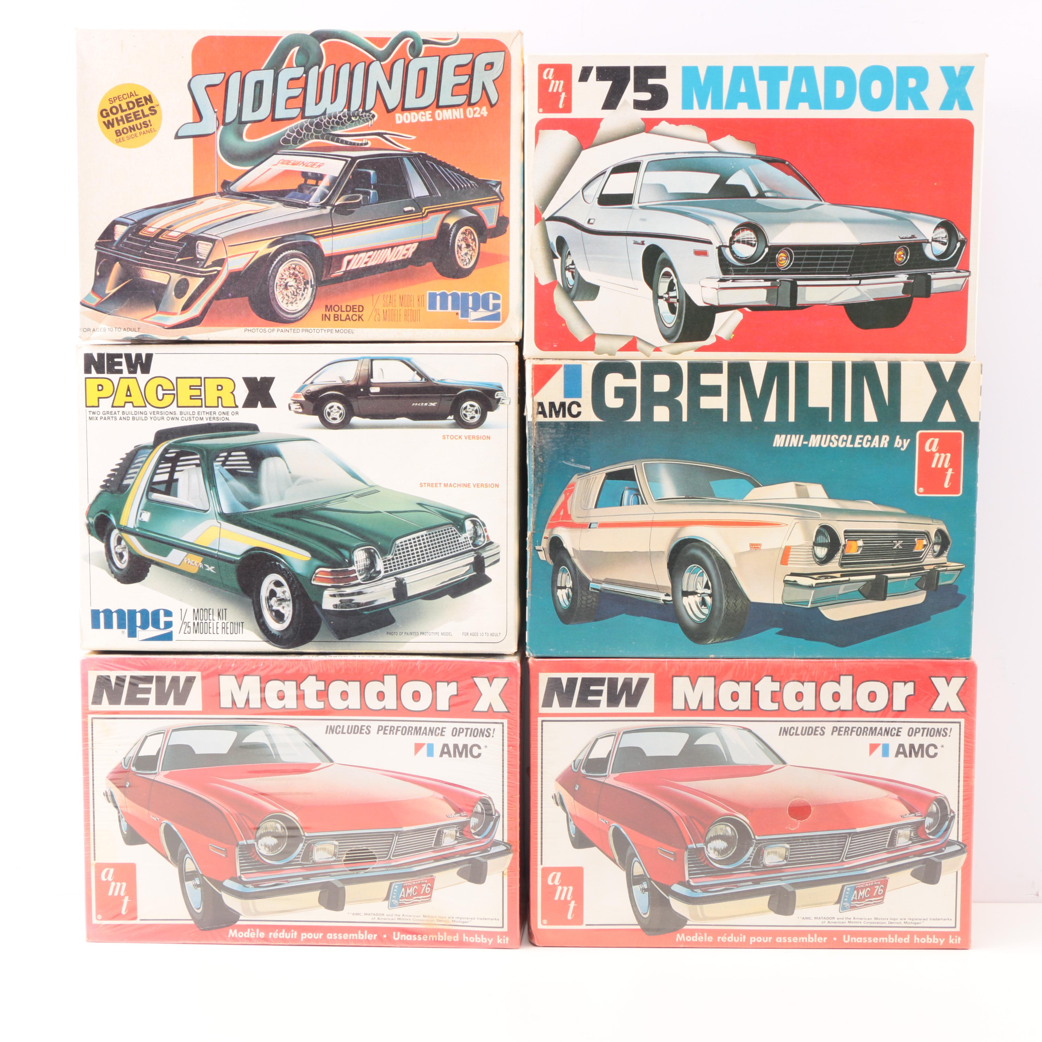 Vintage 1970s Model Car Kits including AMT
