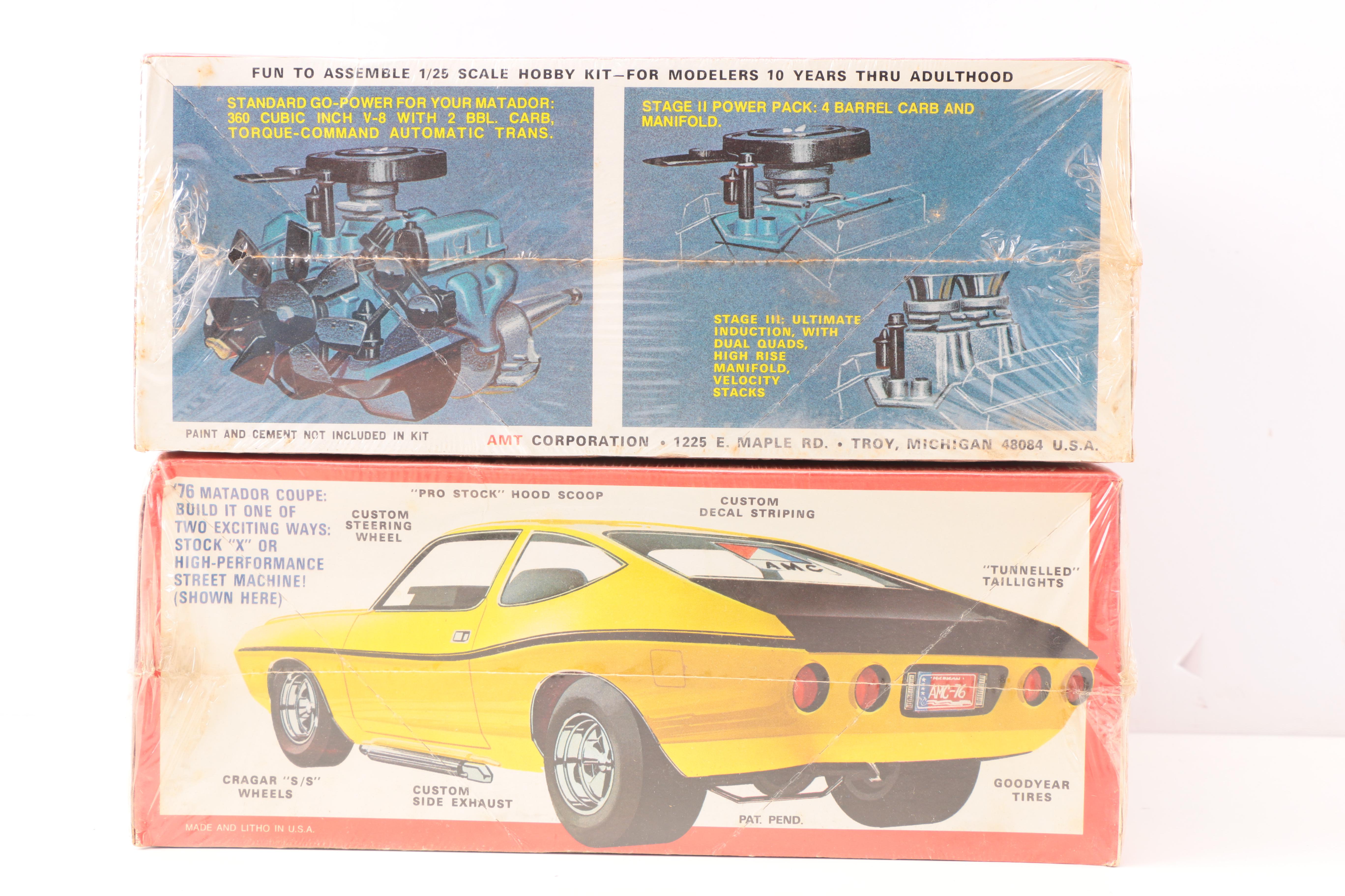 Vintage 1970s Model Car Kits including AMT
