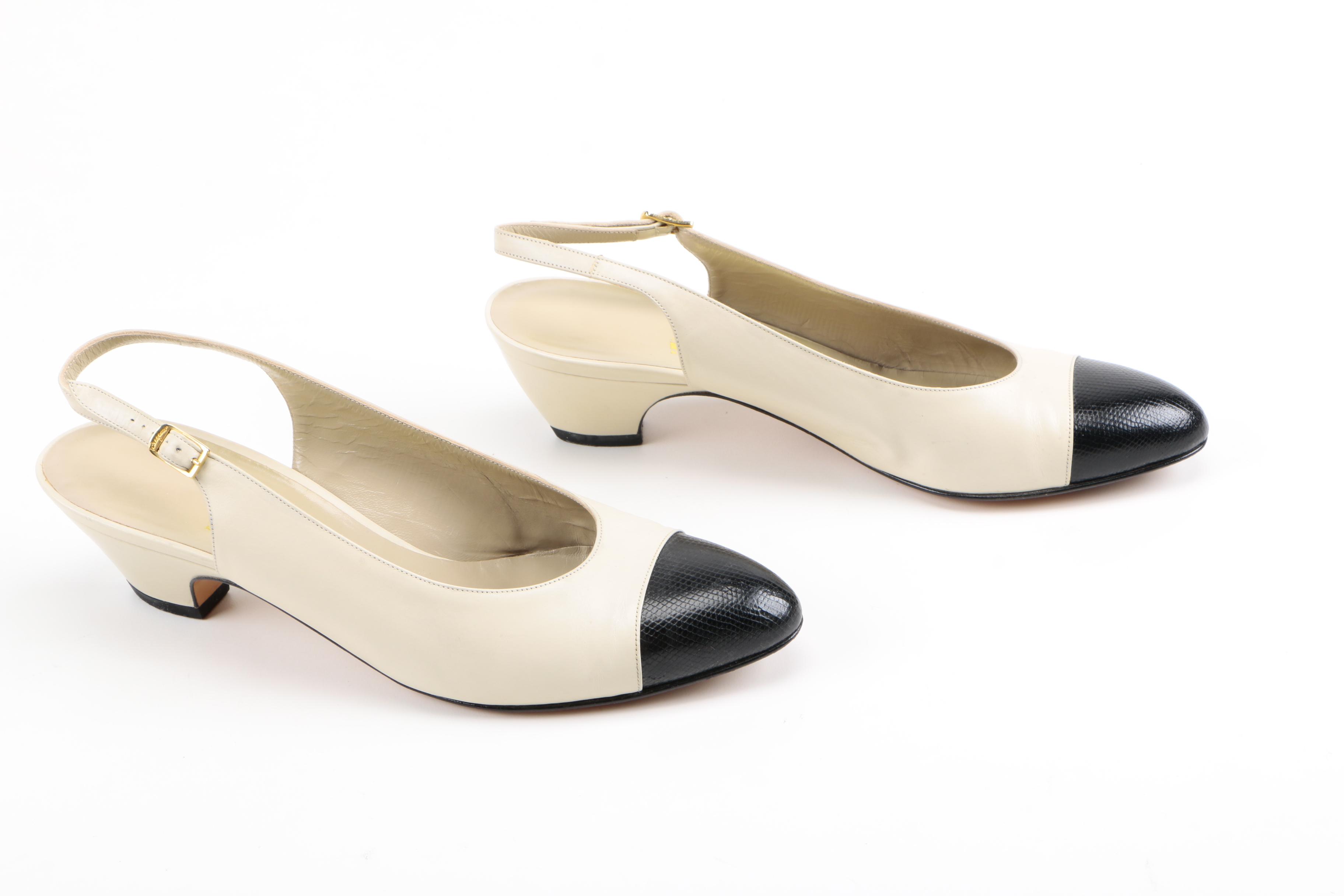 Salvatore Ferragamo and Etienne Aigner Slingbacks