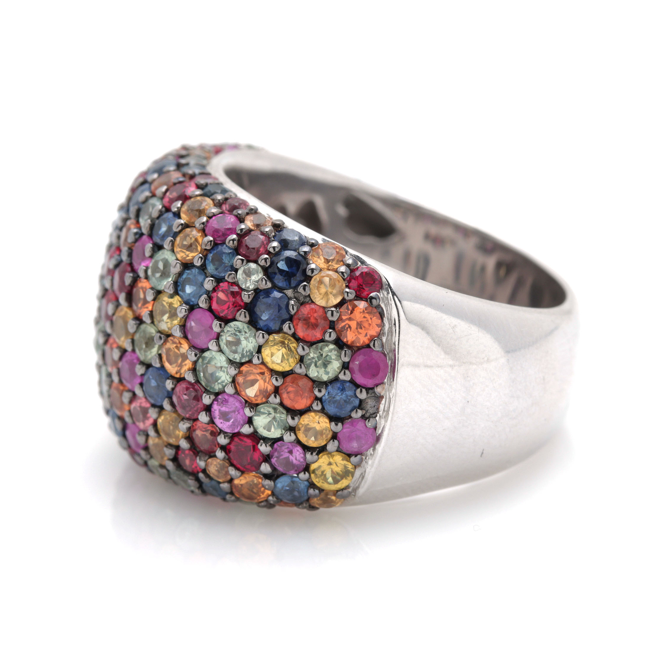 Effy Sterling Silver Multi-Colored Fancy Sapphire Dome Ring
