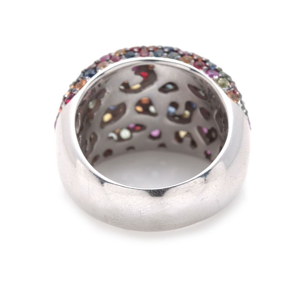 Effy Sterling Silver Multi-Colored Fancy Sapphire Dome Ring