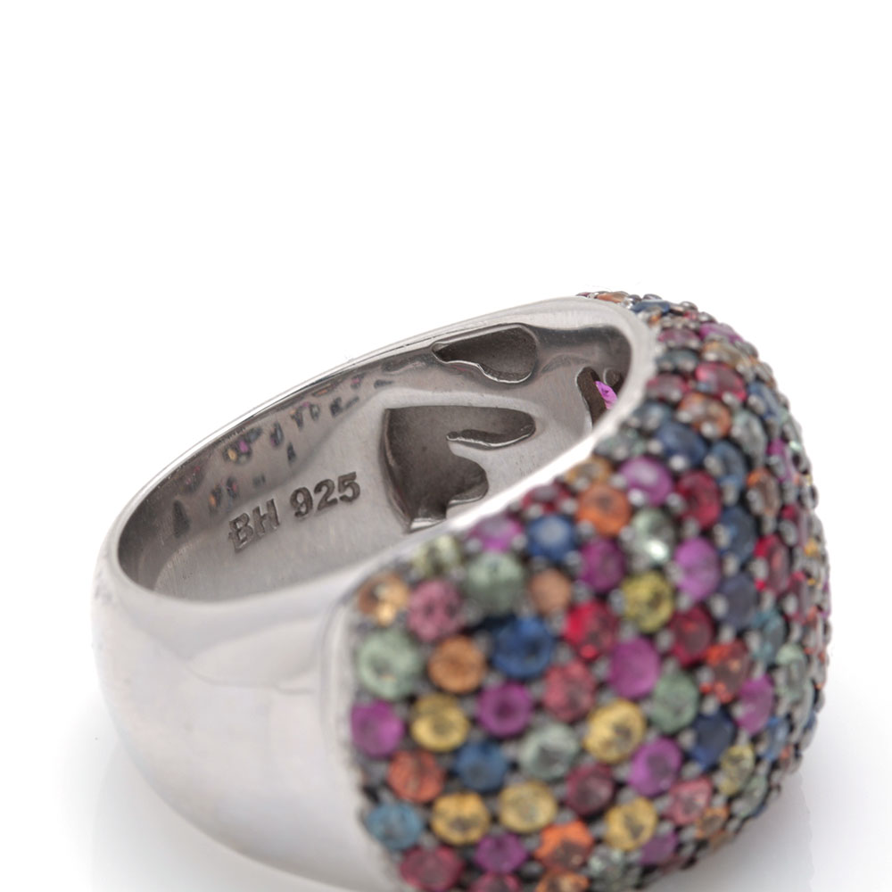 Effy Sterling Silver Multi-Colored Fancy Sapphire Dome Ring