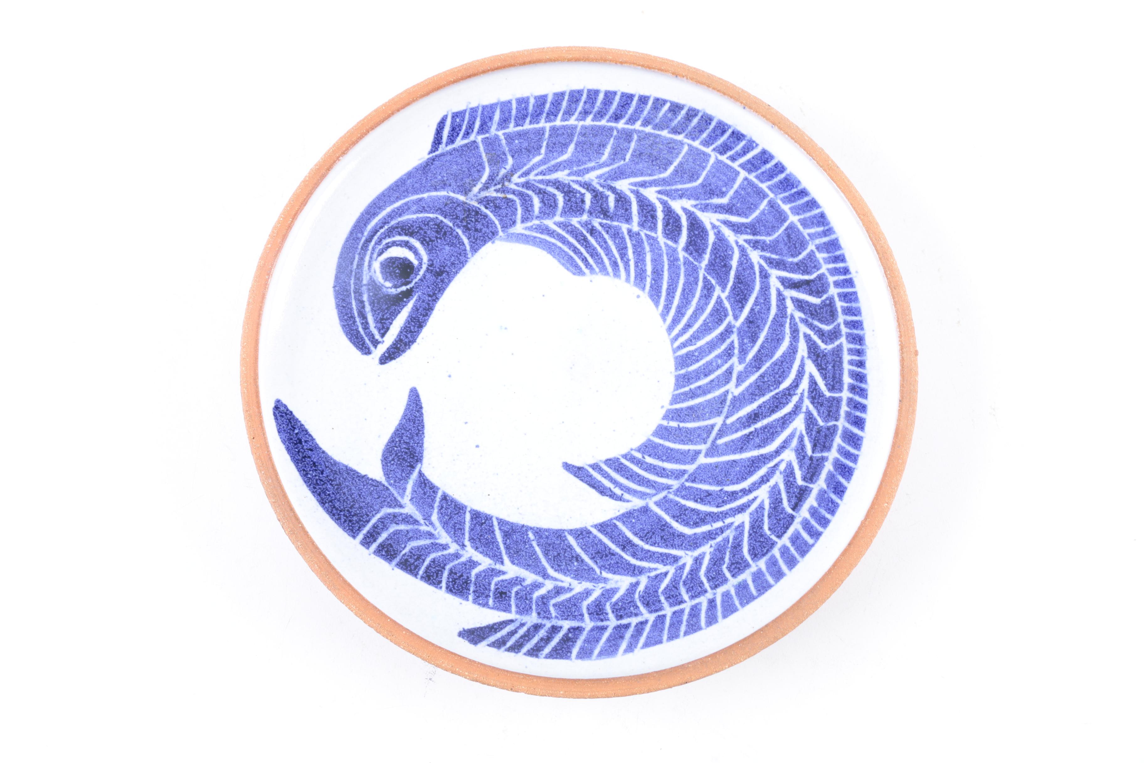 Blue and White Ceramic Vase and Plate