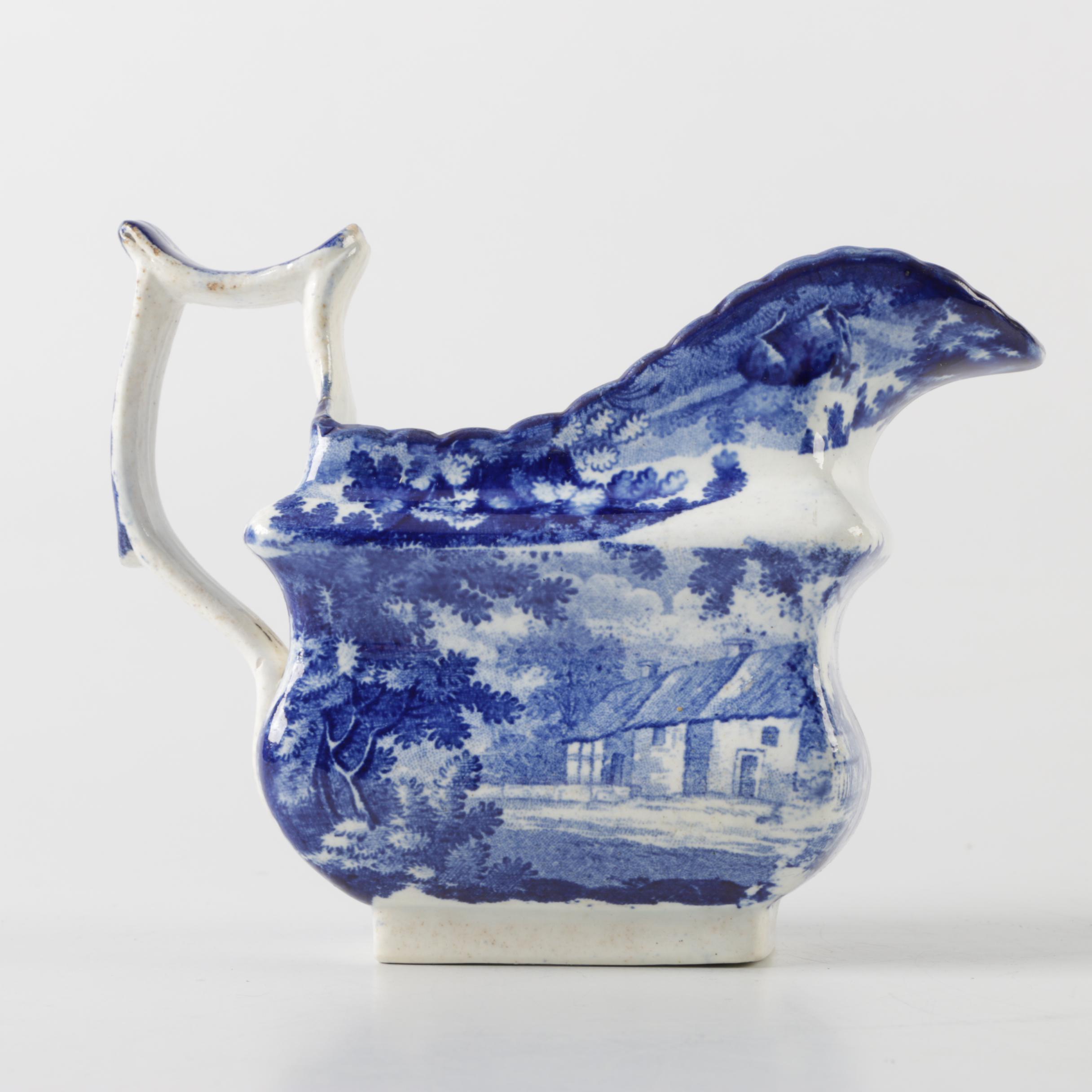 Antique Staffordshire Transferware Sugar and Creamer