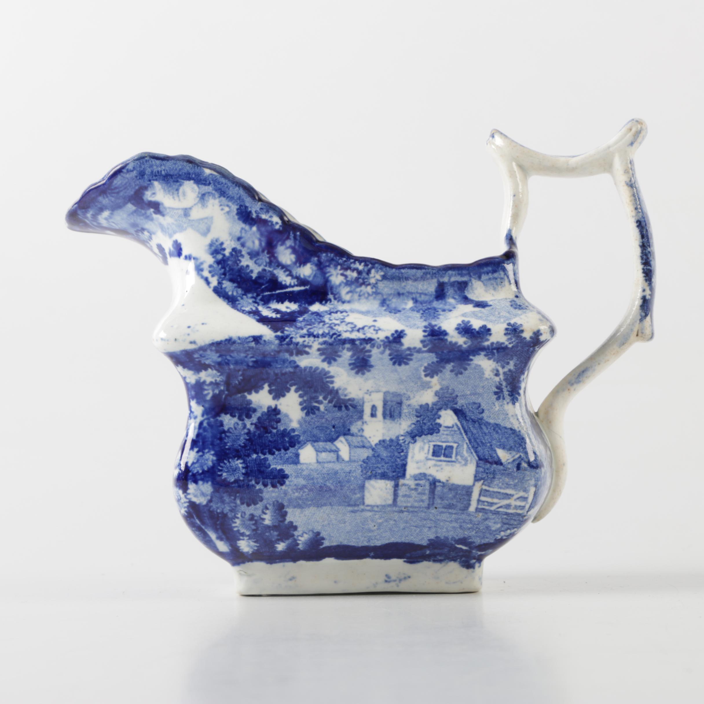 Antique Staffordshire Transferware Sugar and Creamer