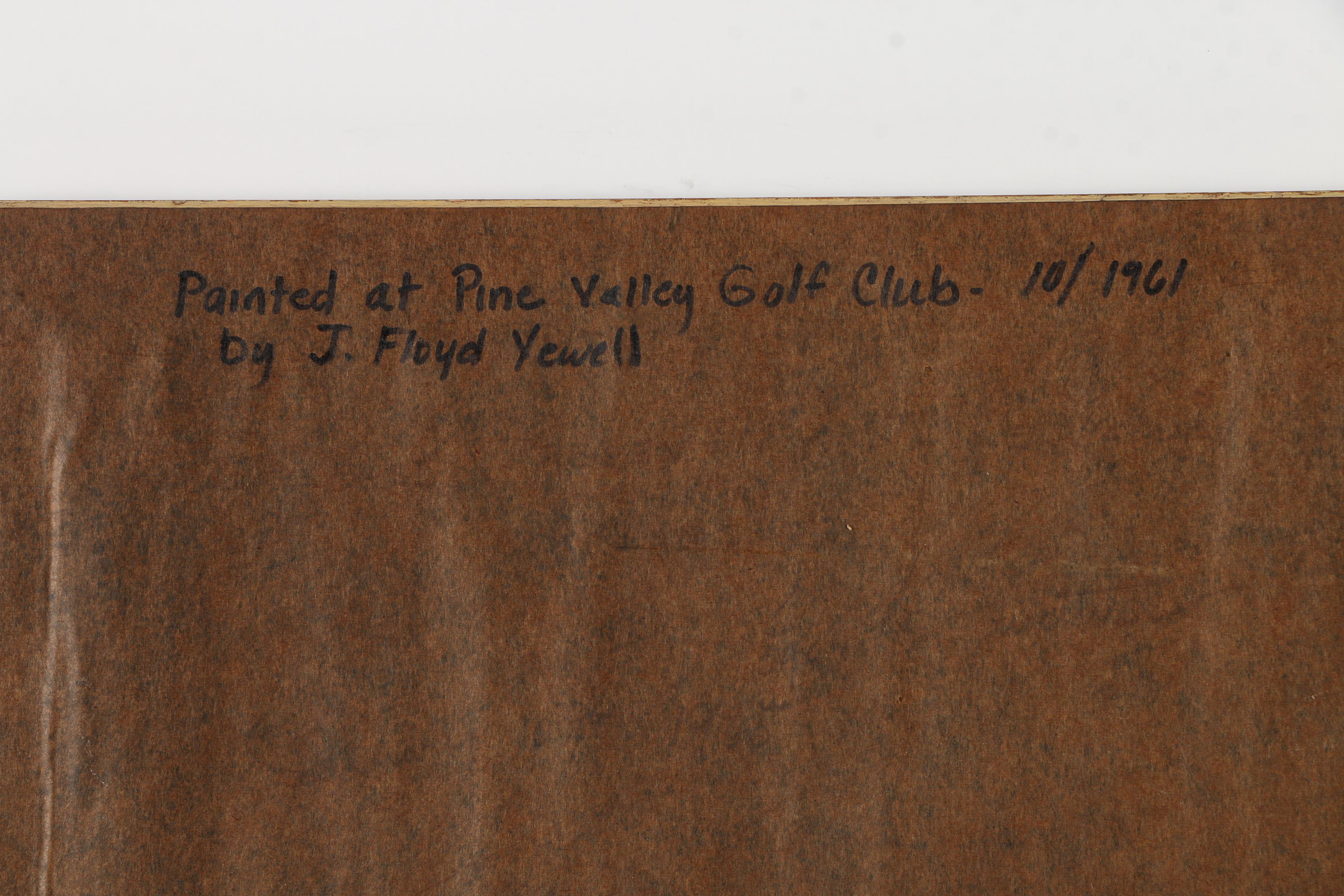 J. Floyd Yewell Watercolor Painting of Golf Course