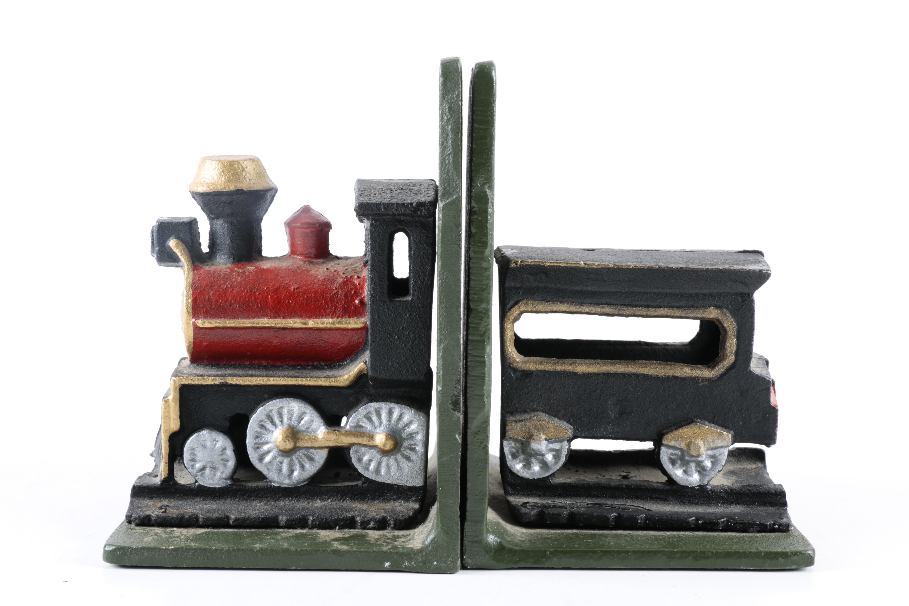 Cast Iron Train Bookends