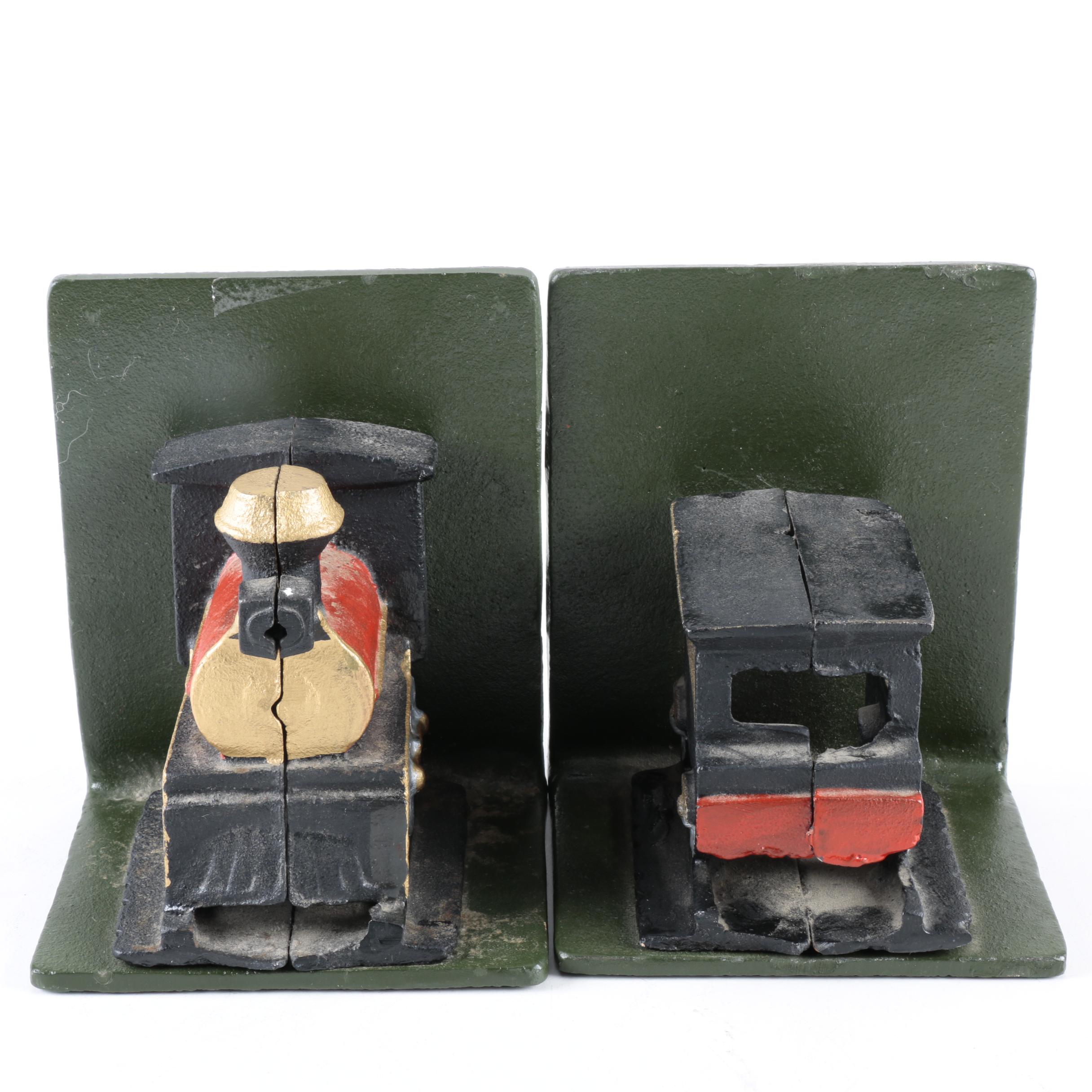 Cast Iron Train Bookends