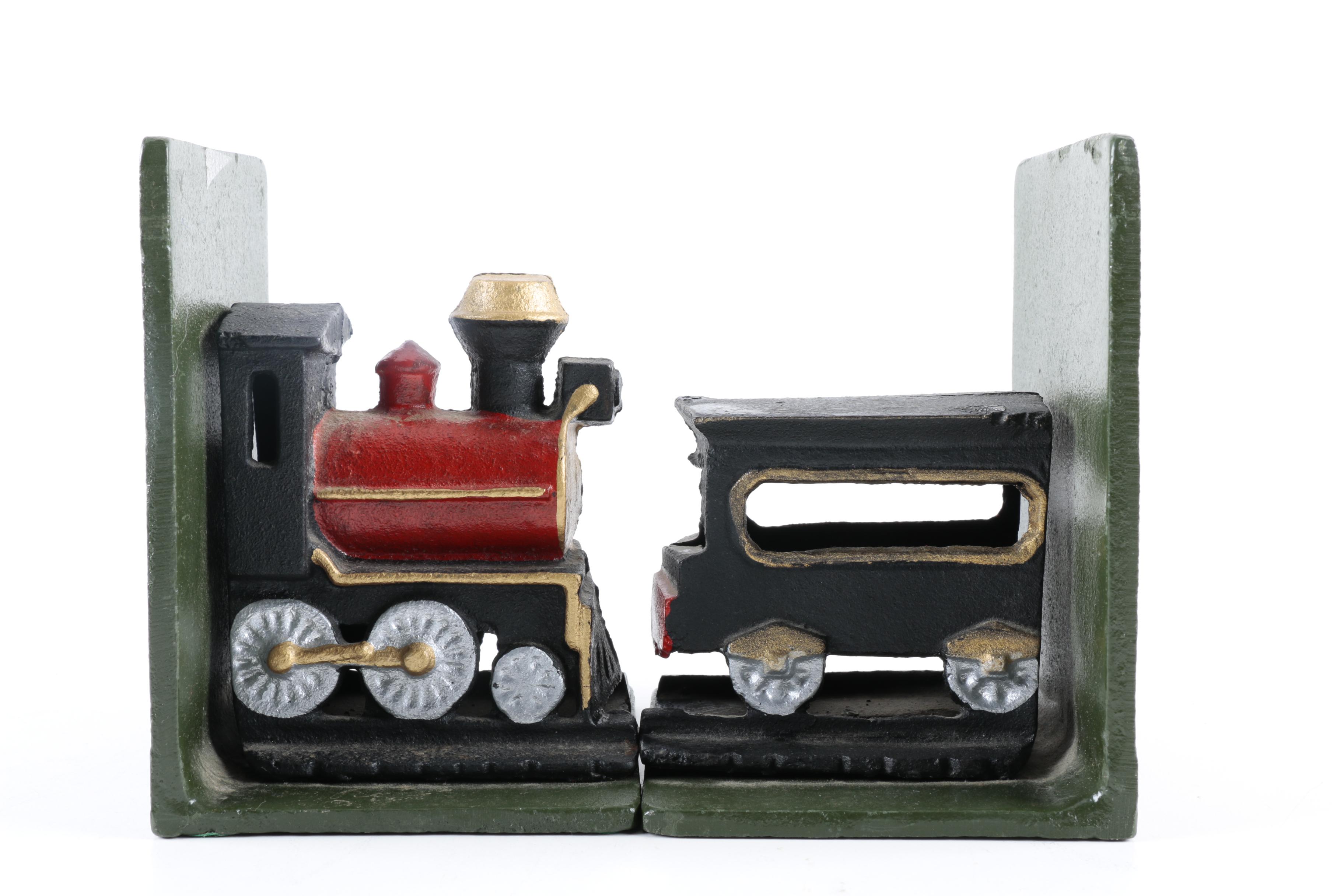 Cast Iron Train Bookends