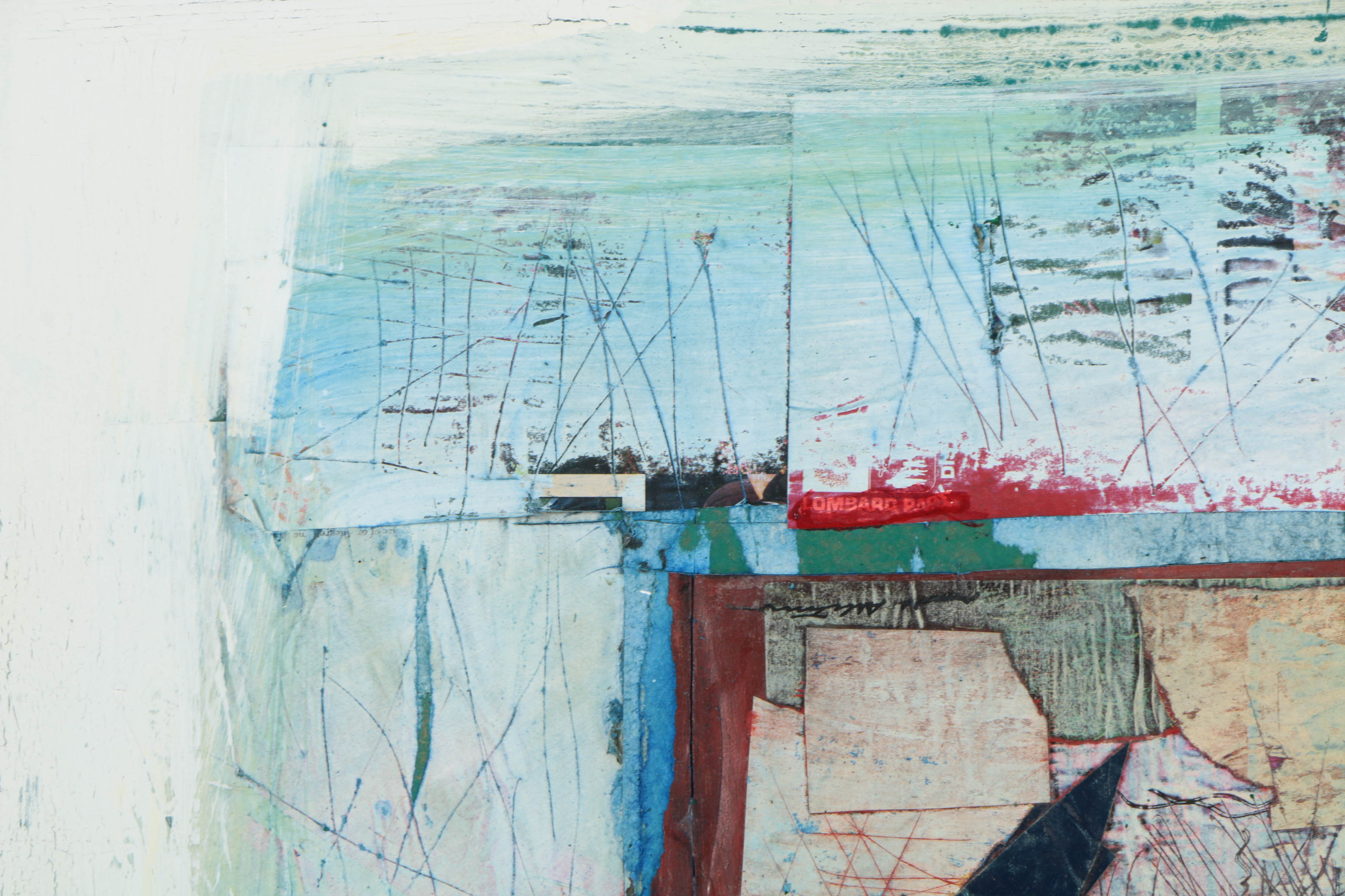 Ronald Ahlström Mixed Media Collage on Board "Untitled"