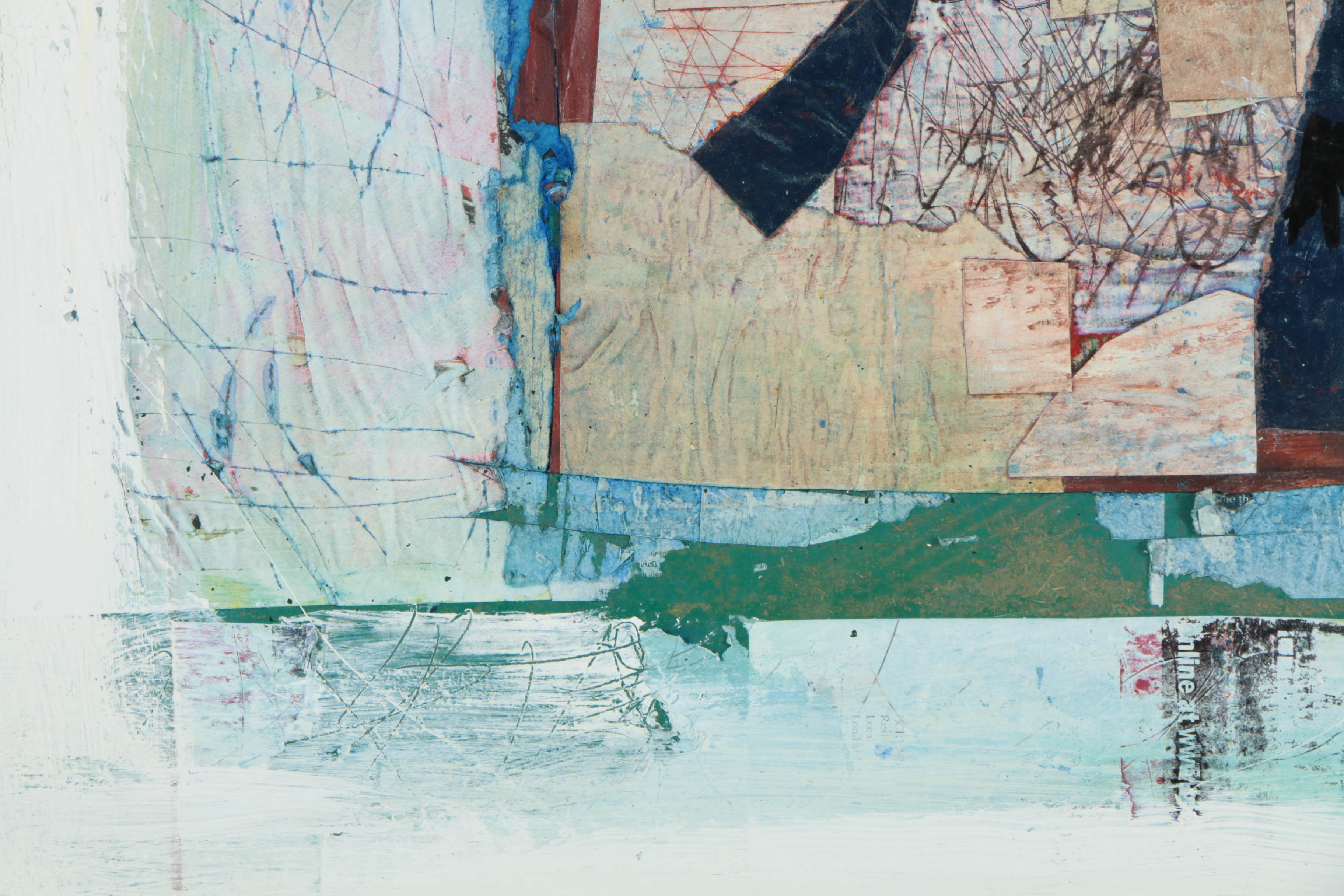 Ronald Ahlström Mixed Media Collage on Board "Untitled"