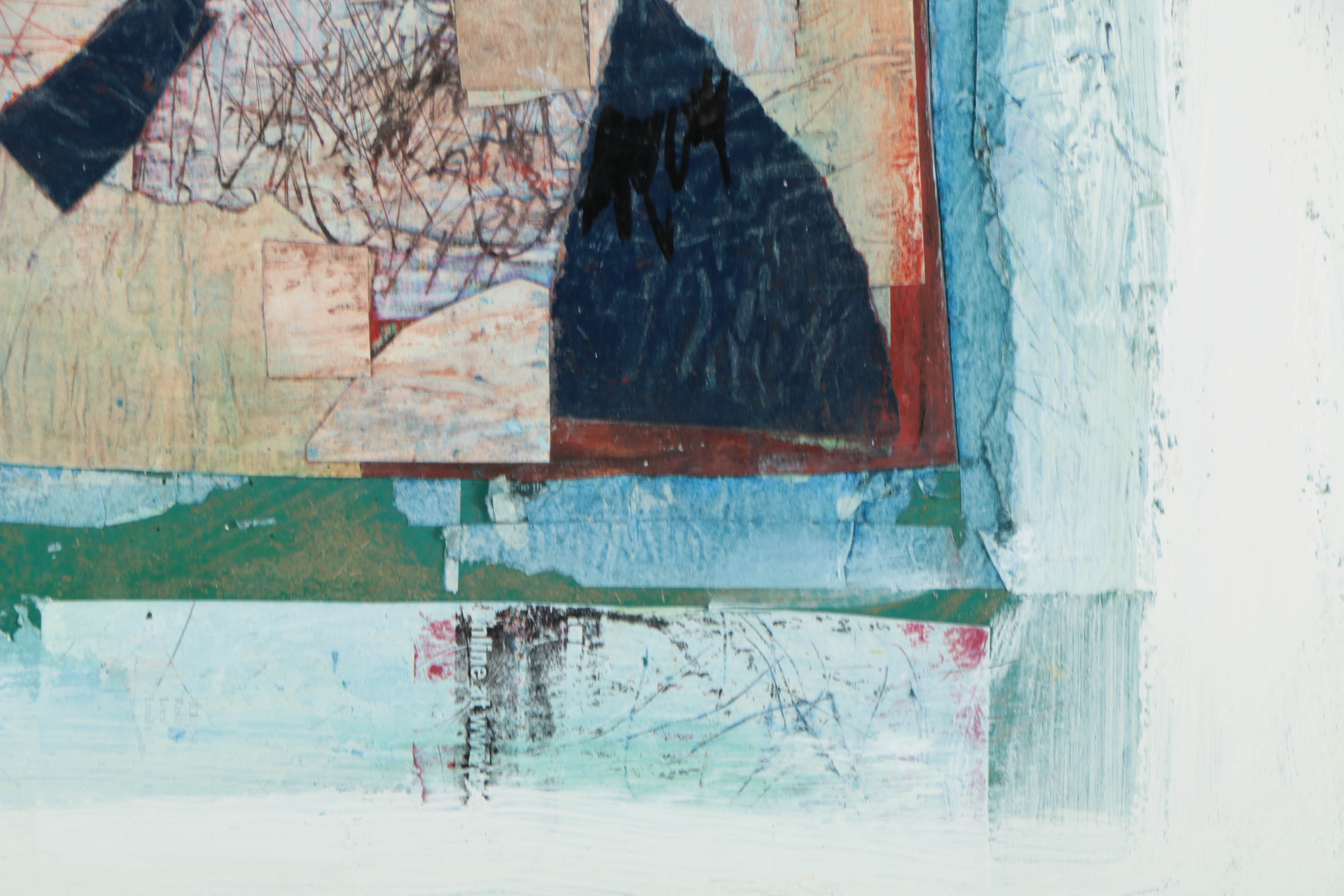 Ronald Ahlström Mixed Media Collage on Board "Untitled"