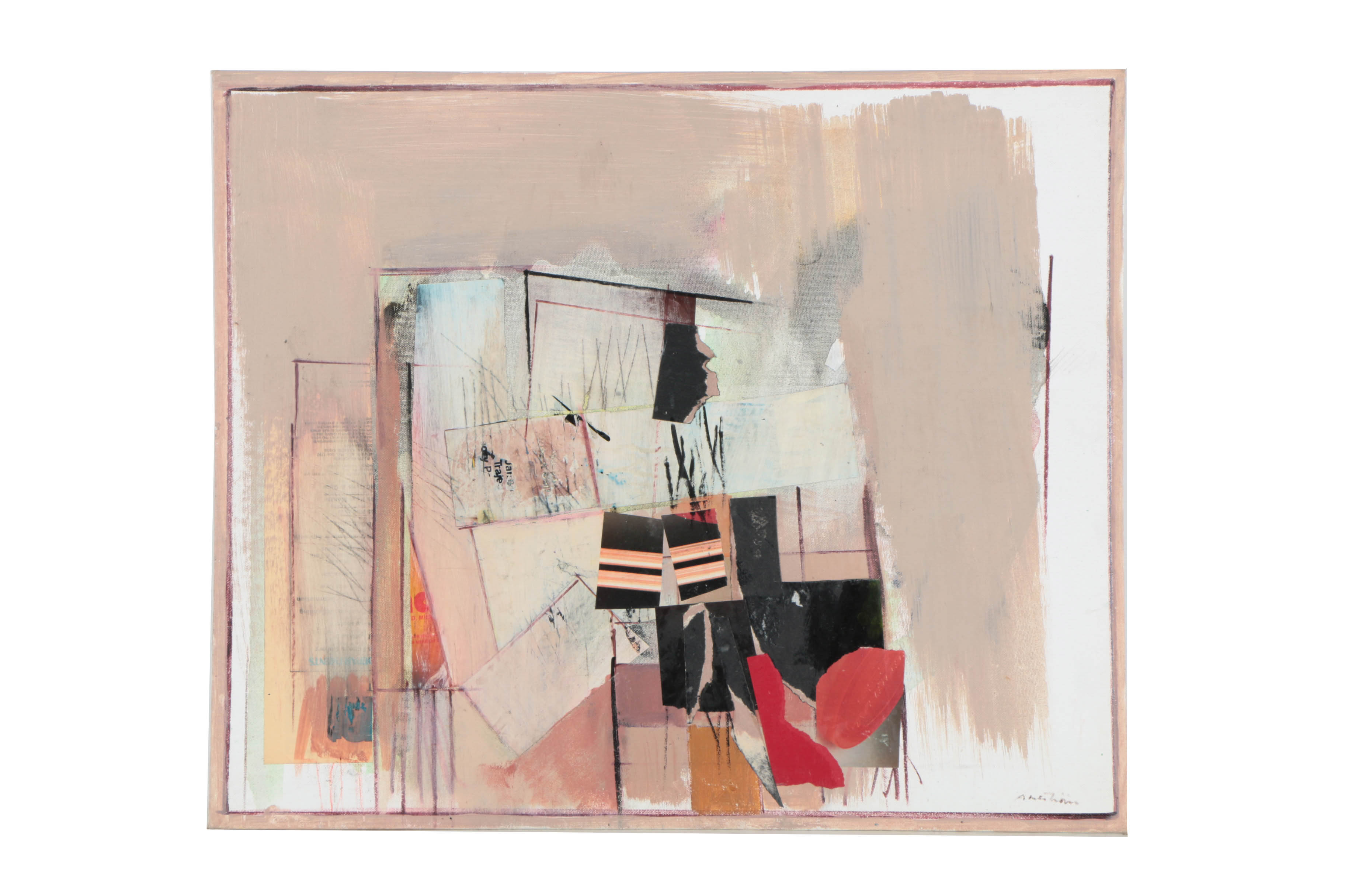 Assortment of Ronald Ahlström Mix Media Collage on Board