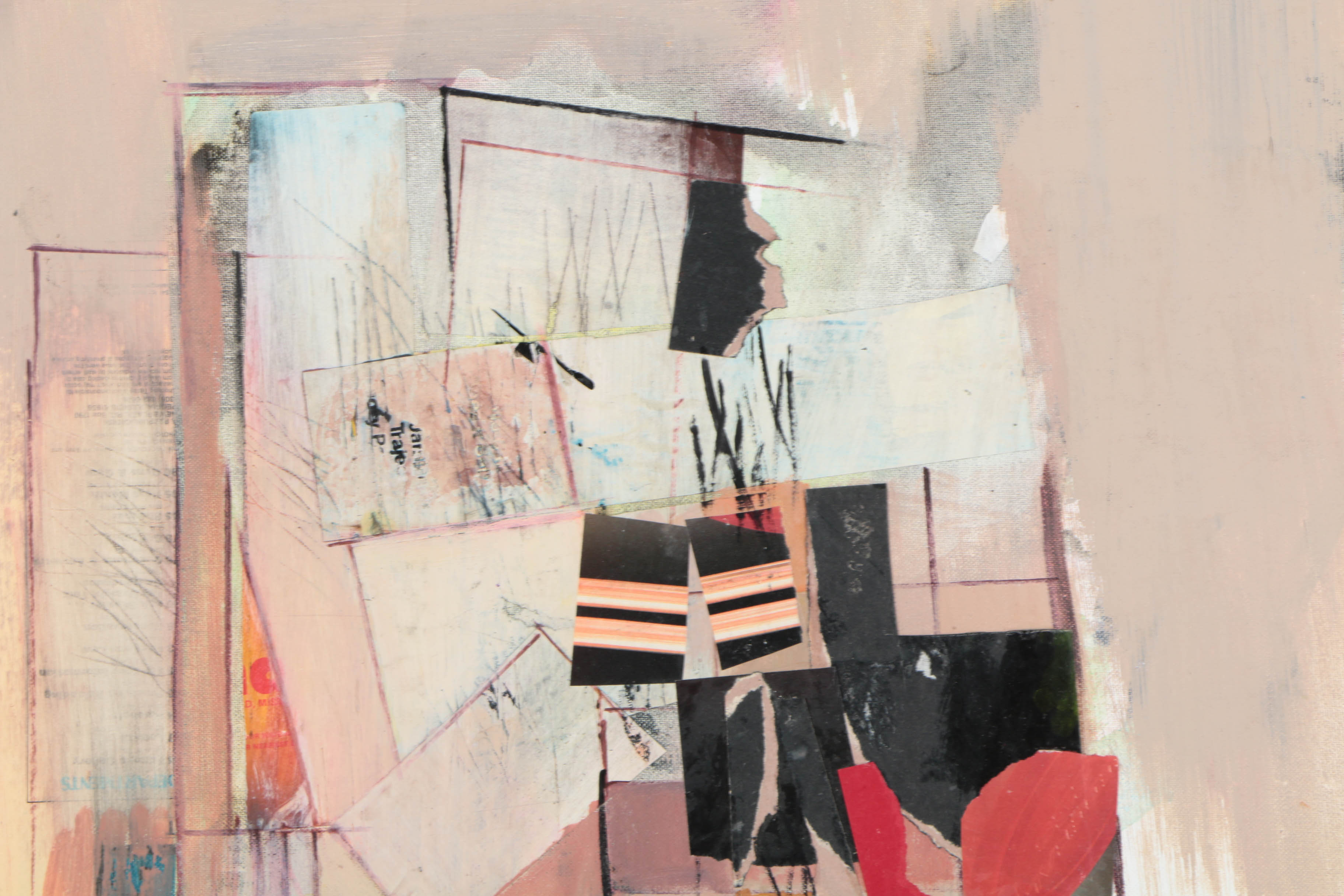 Assortment of Ronald Ahlström Mix Media Collage on Board